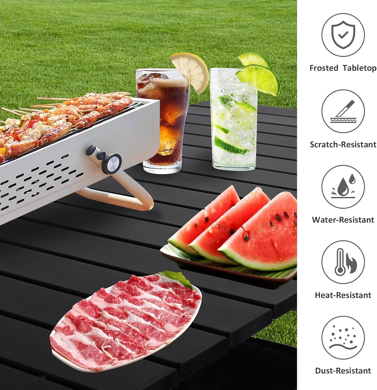 میز تاشو سبک وزن ORCHID M® مناسب کمپینگ، میز آلومینیومی تاشو با کیف حمل آسان برای استفاده در فضای داخلی، خارجی، کمپینگ، حیاط خلوت، باربیکیو، مهمانی، پاسیو، ساحل و پیک نیک