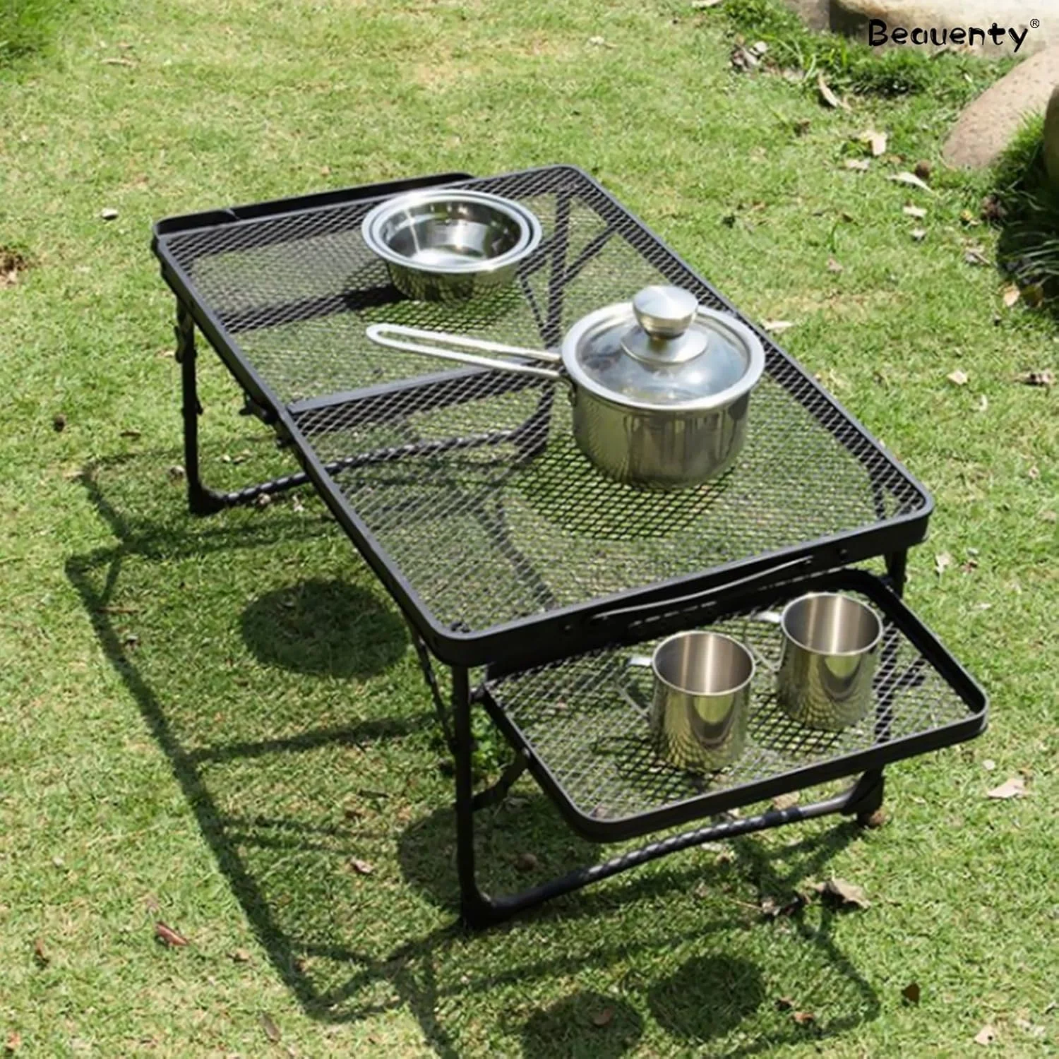 میز تاشو سبک وزن Beauenty با کیف حمل، میز گریل توری آلومینیومی 40 * 60/40 * 70 مقاوم در برابر درجه حرارت بالا، ظرفیت بار 20 کیلوگرم برای کمپینگ پیک نیک در فضای باز (40 * 70 مشکی) میز تاشو سبک وزن Beauenty با کیف حمل، میز گریل توری آلومینیومی 40 * 60/40 * 70 مقاوم در برابر درجه حرارت بالا، ظرفیت بار 20 کیلوگرم برای کمپینگ پیک نیک در فضای باز (40 * 70 مشکی)