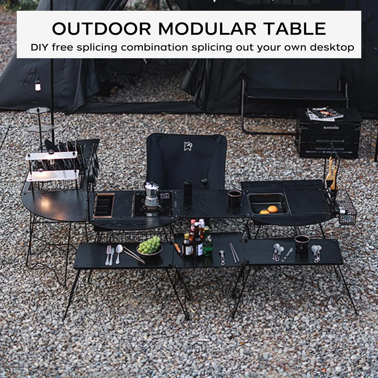 میز تاشو کمپینگ قابل حمل با سیستم مدولار اتصال، میز پیک نیک سبک و جمع و جور در فضای باز با کیف حمل، قاب فلزی سنگین، سطح ضد آب، برای باربیکیو، پیاده روی، ساحل میز تاشو کمپینگ قابل حمل با سیستم مدولار اتصال، میز پیک نیک سبک و جمع و جور در فضای باز با کیف حمل، قاب فلزی سنگین، سطح ضد آب، برای باربیکیو، پیاده روی، ساحل