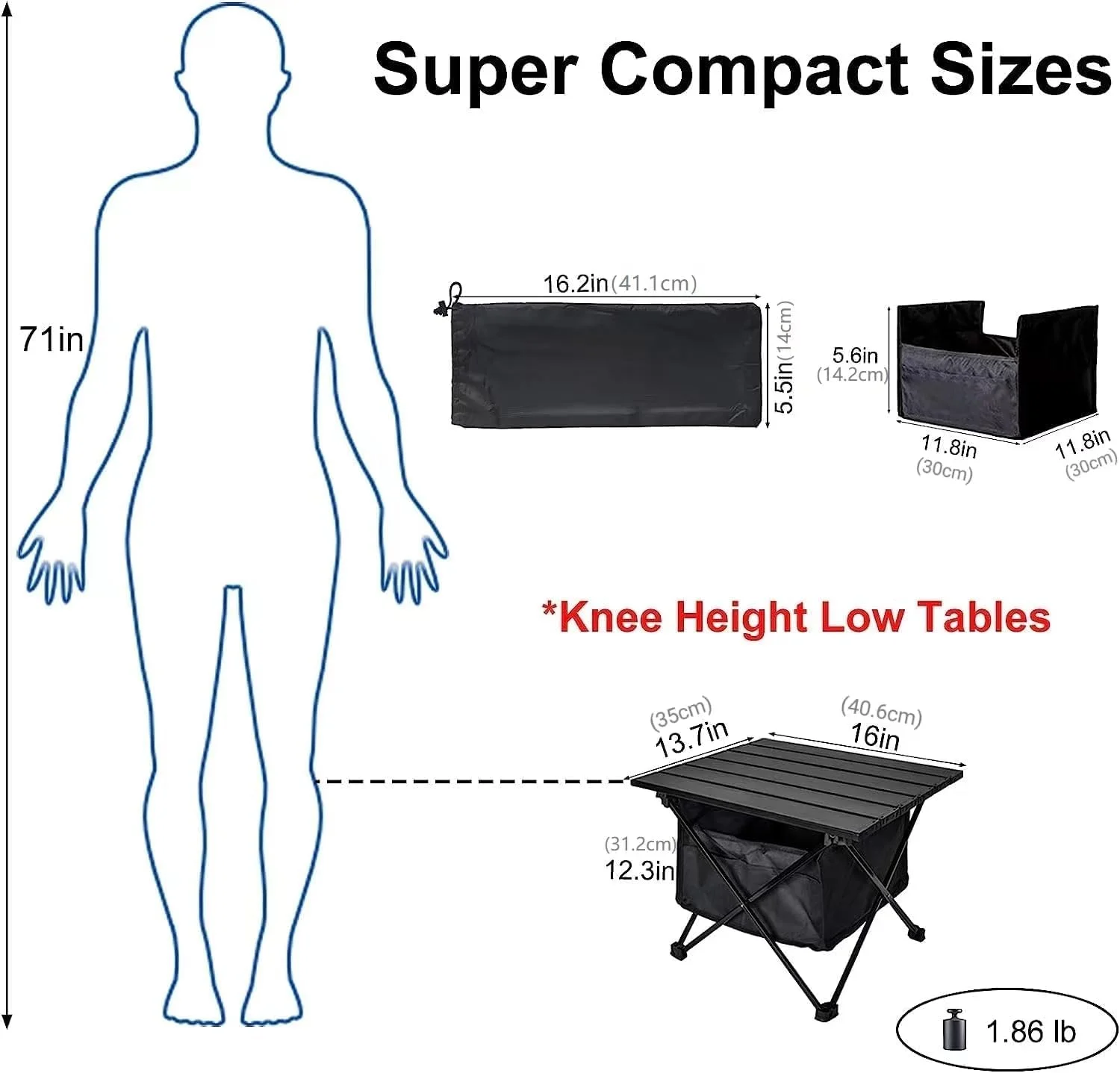 KASTWAVE Portable Lightweight Camping Folding Table, with Storage Bag, Camping Side Table with Aluminum Table Top, Water-Proof Beach Table, Easy Carrying for Camp, Beach, Picnics, Hiking, Fishing KASTWAVE Portable Lightweight Camping Folding Table, with Storage Bag, Camping Side Table with Aluminum Table Top, Water-Proof Beach Table, Easy Carrying for Camp, Beach, Picnics, Hiking, Fishing