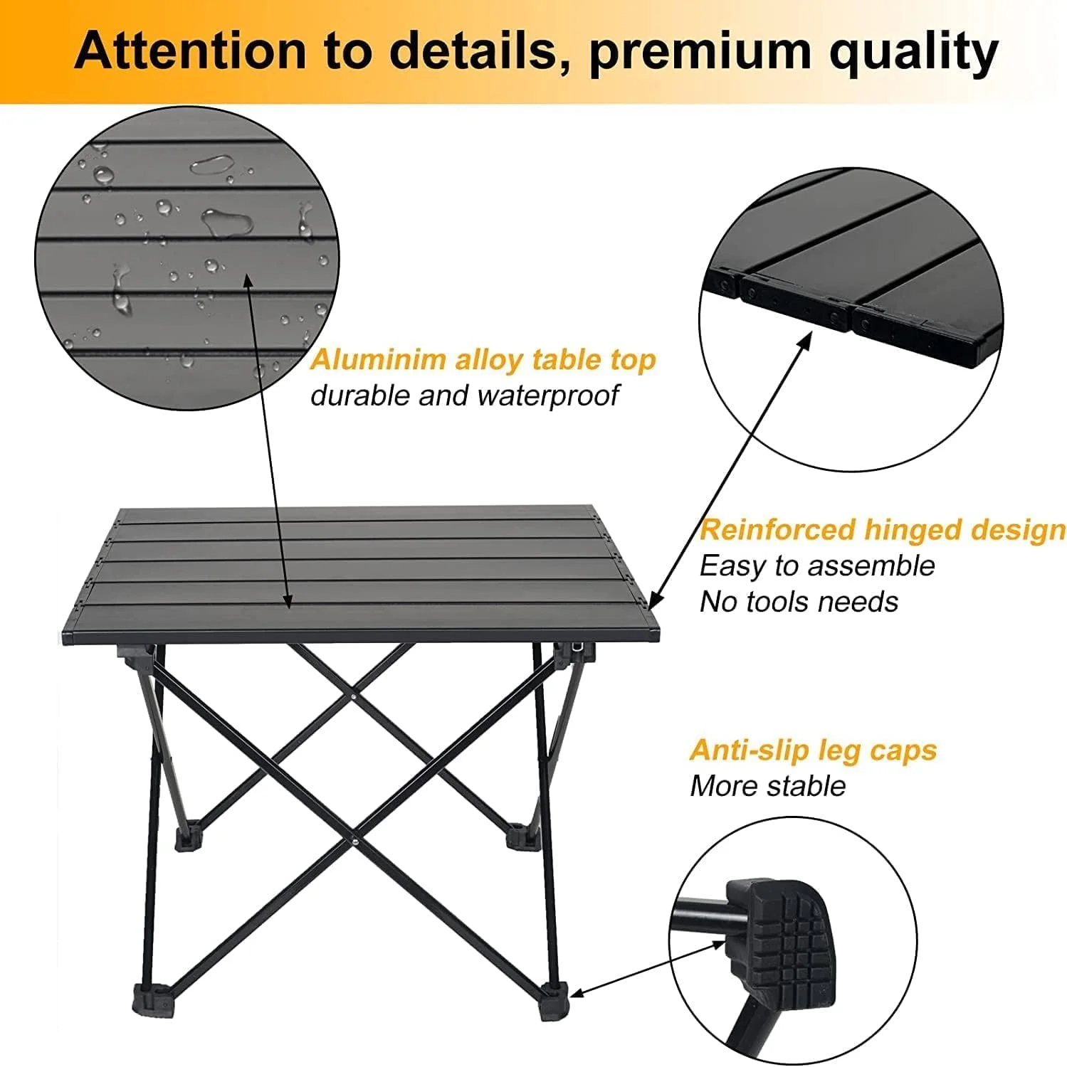 KASTWAVE Portable Lightweight Camping Folding Table, with Storage Bag, Camping Side Table with Aluminum Table Top, Water-Proof Beach Table, Easy Carrying for Camp, Beach, Picnics, Hiking, Fishing KASTWAVE Portable Lightweight Camping Folding Table, with Storage Bag, Camping Side Table with Aluminum Table Top, Water-Proof Beach Table, Easy Carrying for Camp, Beach, Picnics, Hiking, Fishing