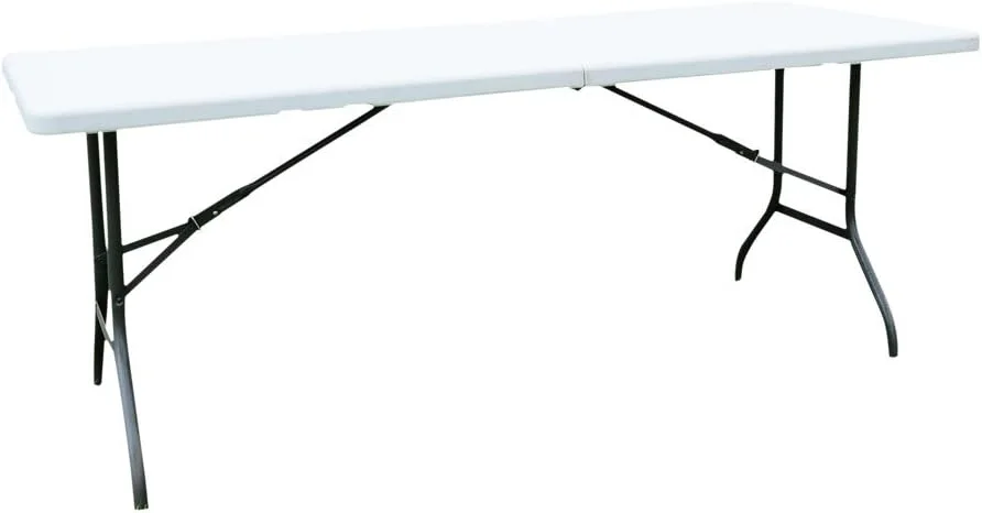 میز تاشو 6 فوتی پلاستیکی قابل حمل برای پیک نیک، مهمانی، غذاخوری، کمپینگ در فضای داخلی و خارجی