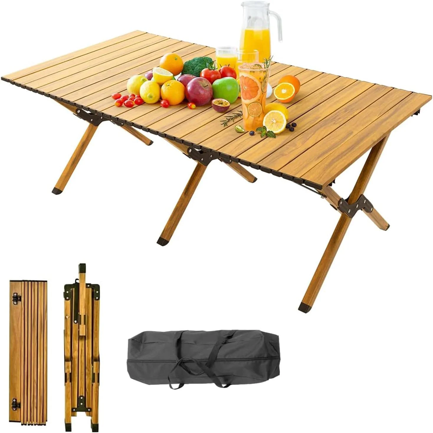 میز تاشو قابل حمل Beauenty، میز پیک نیک تاشو سبک وزن مناسب کمپینگ، ساحل، باربیکیو و مهمانی