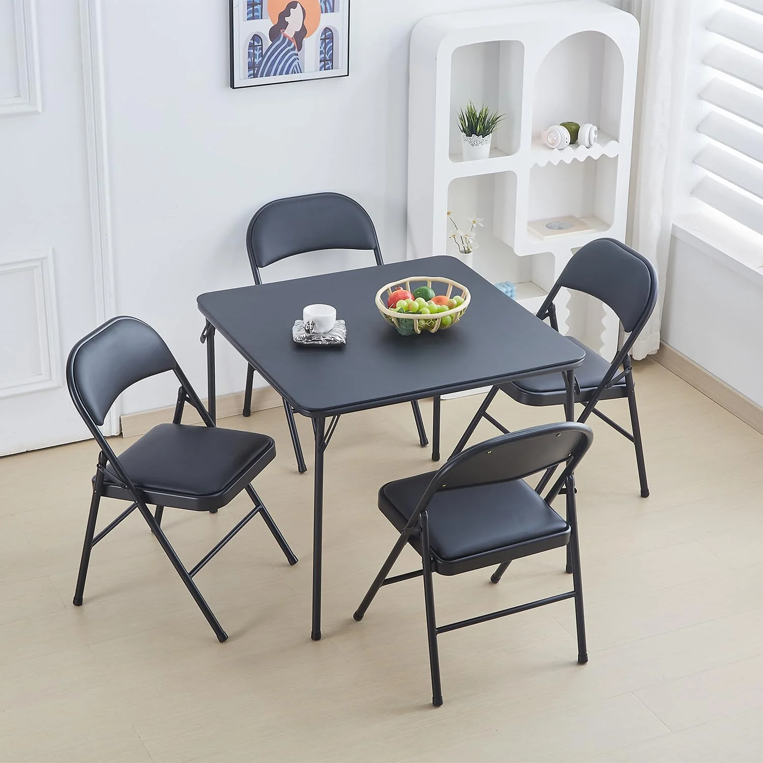 میز تاشو مربعی KAIHAOWIN، میز کارتی با روکش وینیل قابل حمل، طراحی چند منظوره و مقاوم برای استفاده در داخل و خارج از منزل، ایده آل برای مهمانی، پیک نیک، کمپینگ - مشکی میز تاشو مربعی KAIHAOWIN، میز کارتی با روکش وینیل قابل حمل، طراحی چند منظوره و مقاوم برای استفاده در داخل و خارج از منزل، ایده آل برای مهمانی، پیک نیک، کمپینگ - مشکی