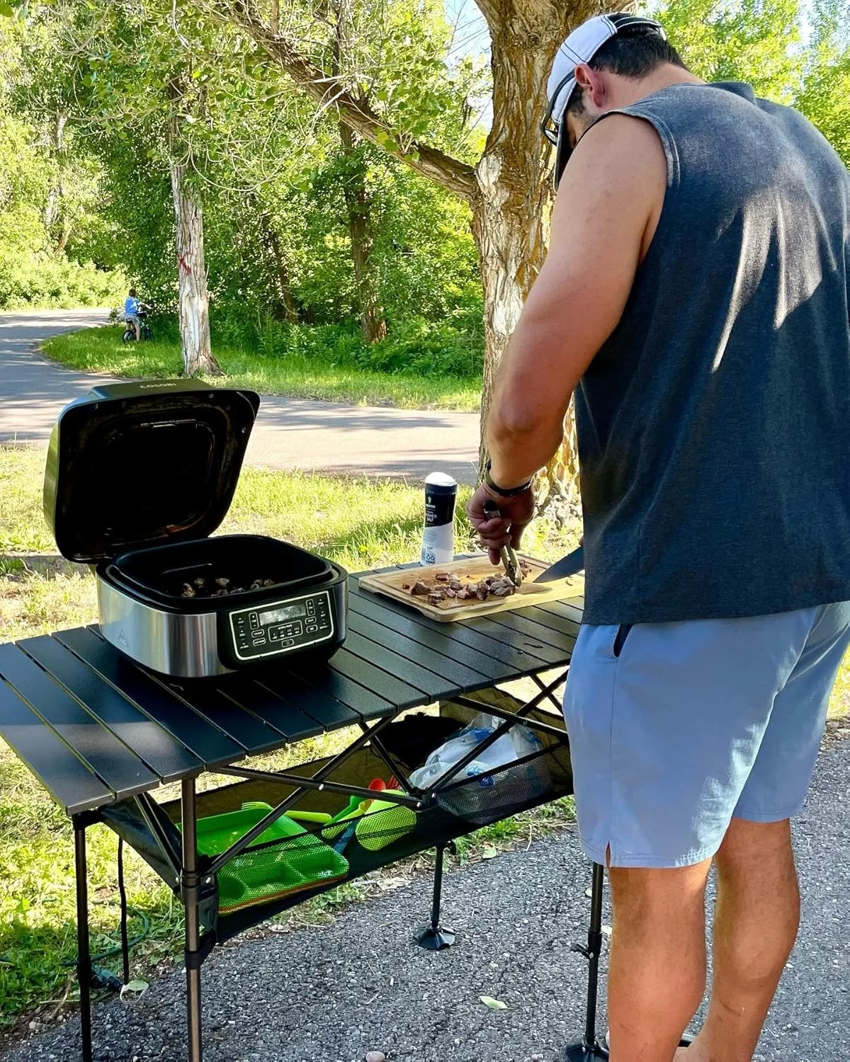 میز تاشو کمپینگ، میز آلومینیومی رولی قابل حمل با ارتفاع قابل تنظیم به همراه کیف حمل، سبک وزن مناسب پیک نیک، باربیکیو، ساحل، پیاده روی، حیاط خلوت میز تاشو کمپینگ، میز آلومینیومی رولی قابل حمل با ارتفاع قابل تنظیم به همراه کیف حمل، سبک وزن مناسب پیک نیک، باربیکیو، ساحل، پیاده روی، حیاط خلوت