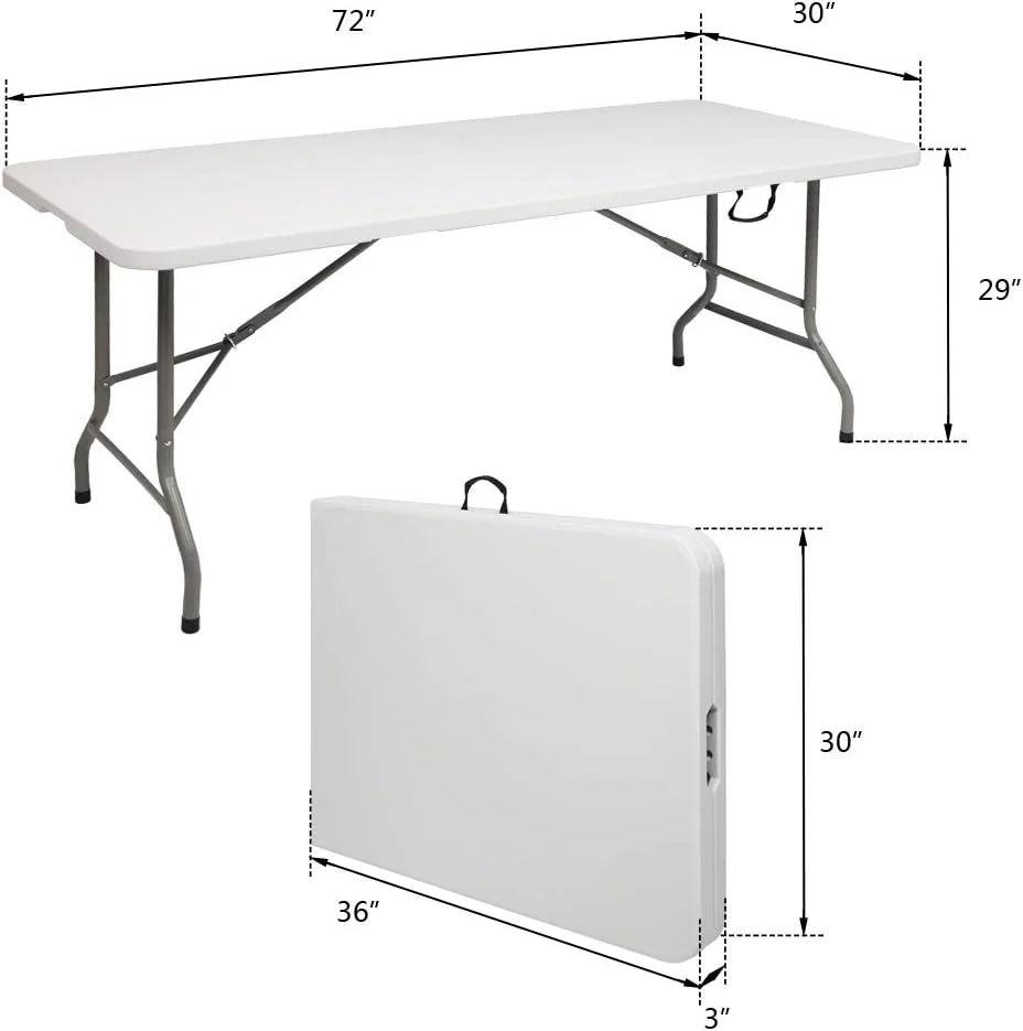 میز تاشو قابل حمل 180 سانتی متری، مناسب برای فضای باز، مهمانی، میز ناهارخوری برای 8 نفر، میز پلاستیکی پیک نیک و کمپینگ با فریم فلزی سنگین و دستگیره حمل، مناسب برای باغ، حیاط، مهمانی خانگی و عروسی میز تاشو قابل حمل 180 سانتی متری، مناسب برای فضای باز، مهمانی، میز ناهارخوری برای 8 نفر، میز پلاستیکی پیک نیک و کمپینگ با فریم فلزی سنگین و دستگیره حمل، مناسب برای باغ، حیاط، مهمانی خانگی و عروسی