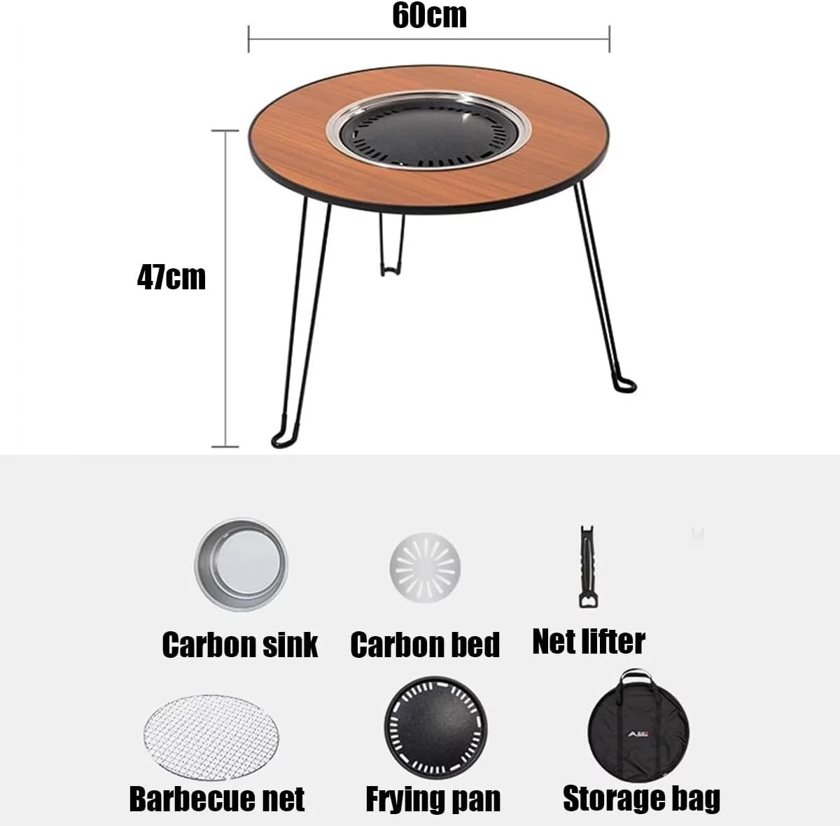 میز باربیکیو کمپینگ، میز ناهارخوری قابل حمل در فضای باز با کیف حمل، ست پیک نیک تاشو برای ساحل، باغ یا کمپینگ میز باربیکیو کمپینگ، میز ناهارخوری قابل حمل در فضای باز با کیف حمل، ست پیک نیک تاشو برای ساحل، باغ یا کمپینگ