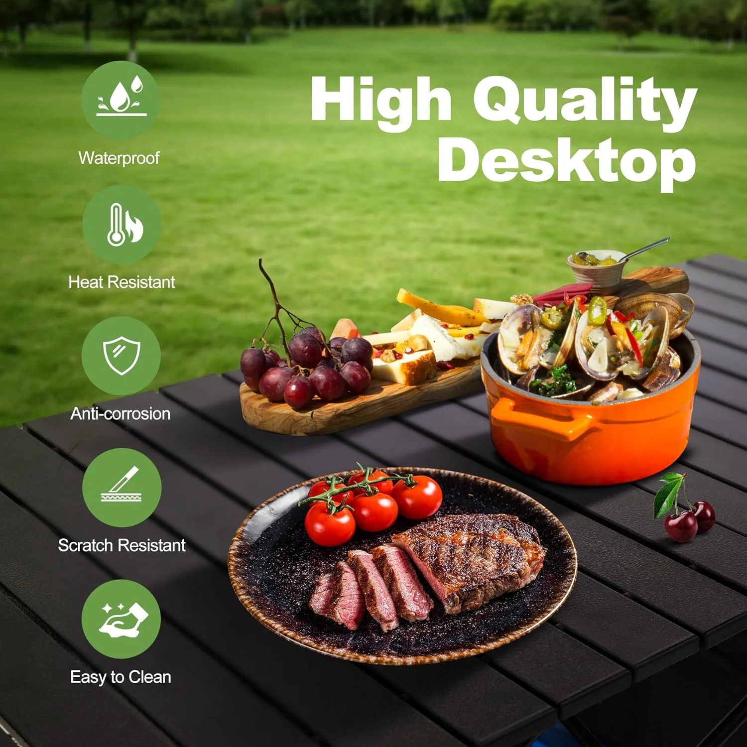 میز تاشو کمپینگ، میز آلومینیومی رولی قابل حمل با ارتفاع قابل تنظیم به همراه کیف حمل، سبک وزن مناسب پیک نیک، باربیکیو، ساحل، پیاده روی، حیاط خلوت میز تاشو کمپینگ، میز آلومینیومی رولی قابل حمل با ارتفاع قابل تنظیم به همراه کیف حمل، سبک وزن مناسب پیک نیک، باربیکیو، ساحل، پیاده روی، حیاط خلوت