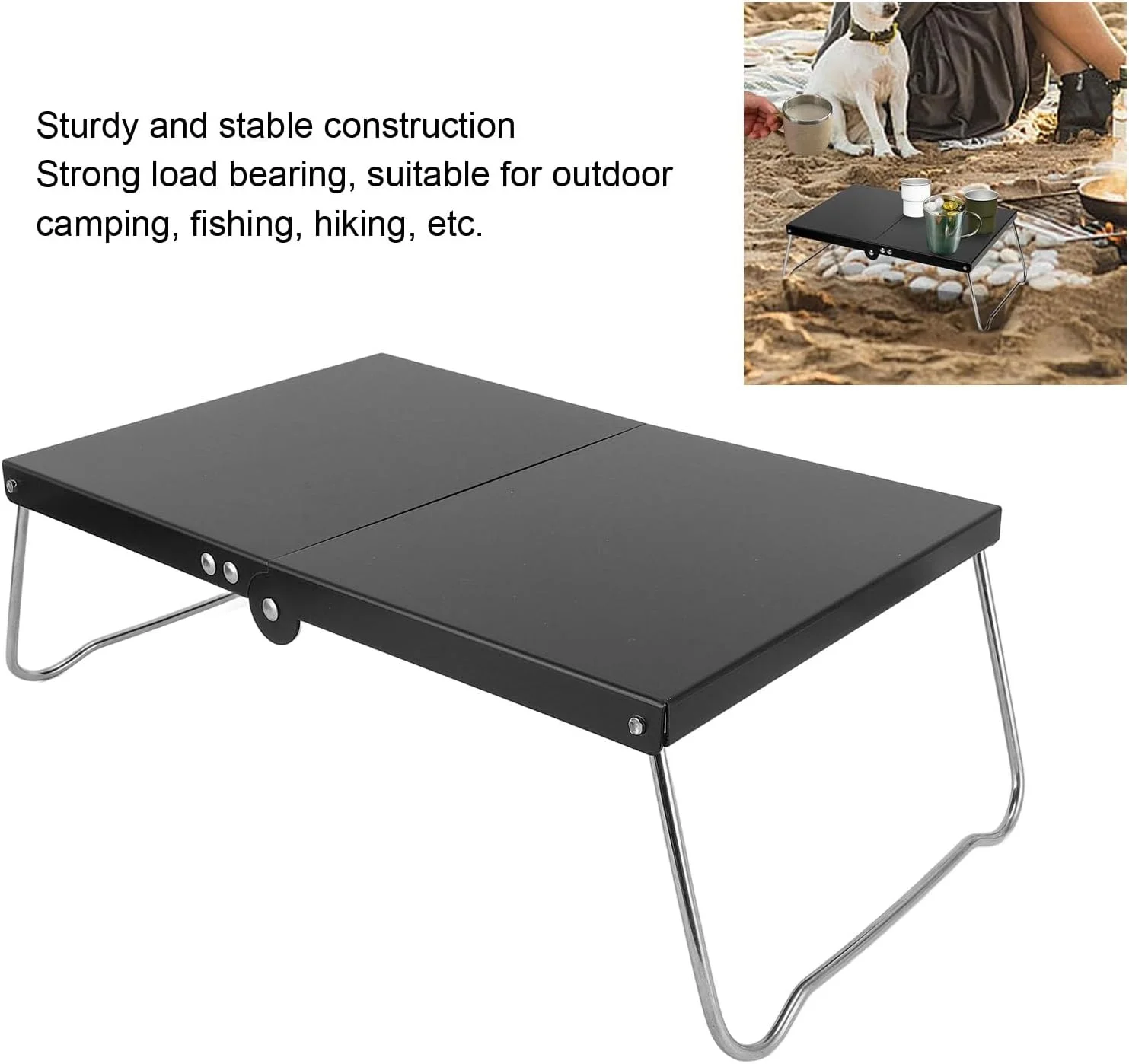 میز تاشو کمپینگ Gernie، میز کمپینگ تاشو مسافرتی قابل حمل با ارتفاع 4.8، میز کم ارتفاع استیل ضد زنگ محکم با کیف حمل، ایده آل برای پیک نیک، مسافرت، ساحل، نشستن روی زمین میز تاشو کمپینگ Gernie، میز کمپینگ تاشو مسافرتی قابل حمل با ارتفاع 4.8، میز کم ارتفاع استیل ضد زنگ محکم با کیف حمل، ایده آل برای پیک نیک، مسافرت، ساحل، نشستن روی زمین