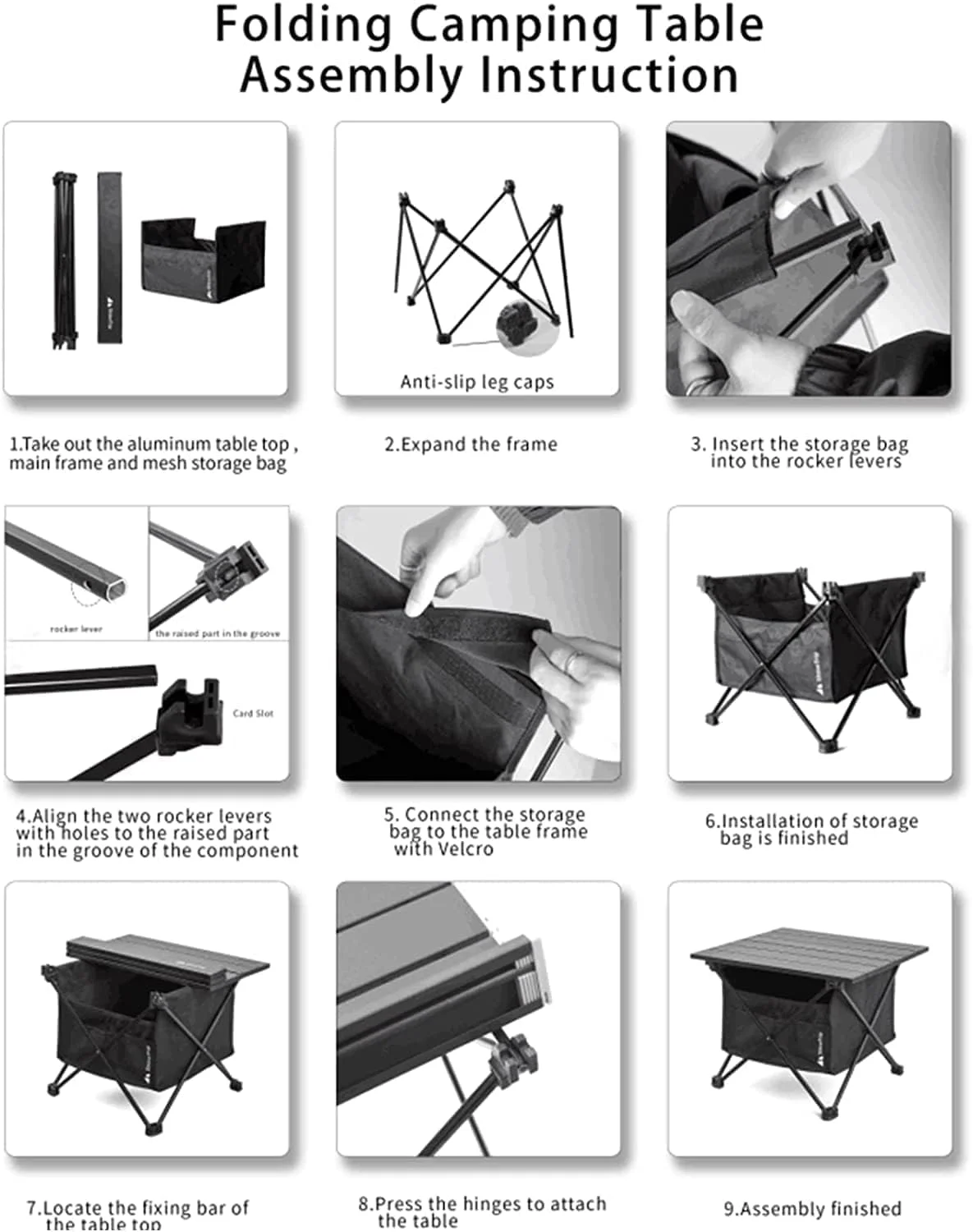 KASTWAVE Portable Lightweight Camping Folding Table, with Storage Bag, Camping Side Table with Aluminum Table Top, Water-Proof Beach Table, Easy Carrying for Camp, Beach, Picnics, Hiking, Fishing KASTWAVE Portable Lightweight Camping Folding Table, with Storage Bag, Camping Side Table with Aluminum Table Top, Water-Proof Beach Table, Easy Carrying for Camp, Beach, Picnics, Hiking, Fishing