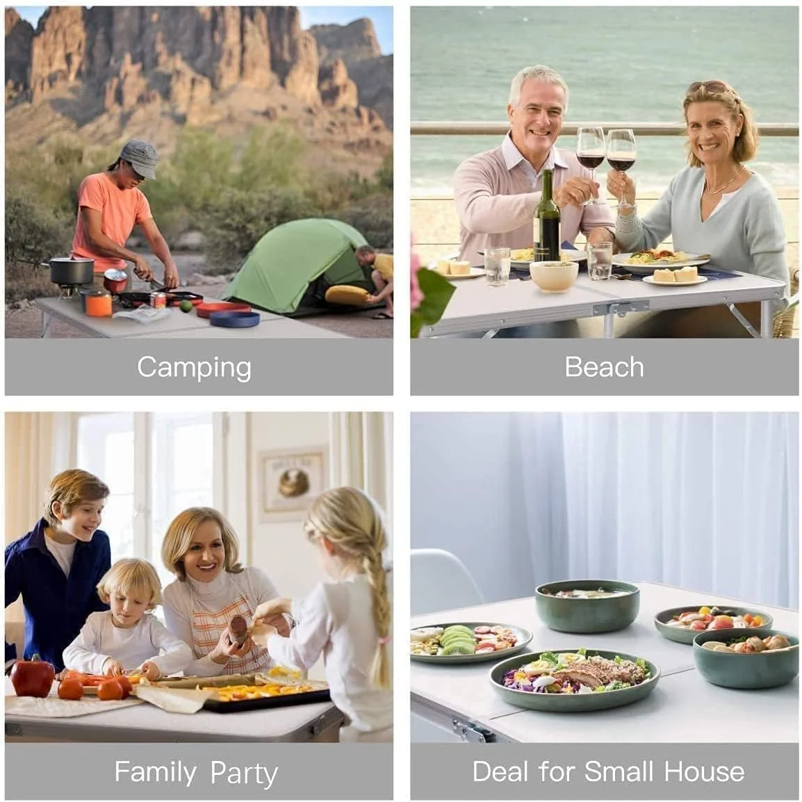 SKY-TOUCH Folding Trestle Outdoor Camping Table,Aluminum Alloy Outdoor Folding Picnic Table,Lightweight Trestle Outdoor Camping Table For BBQ Party, Folds in Half with Carry Handle,White(120×60×70cm) SKY-TOUCH Folding Trestle Outdoor Camping Table,Aluminum Alloy Outdoor Folding Picnic Table,Lightweight Trestle Outdoor Camping Table For BBQ Party, Folds in Half with Carry Handle,White(120×60×70cm)