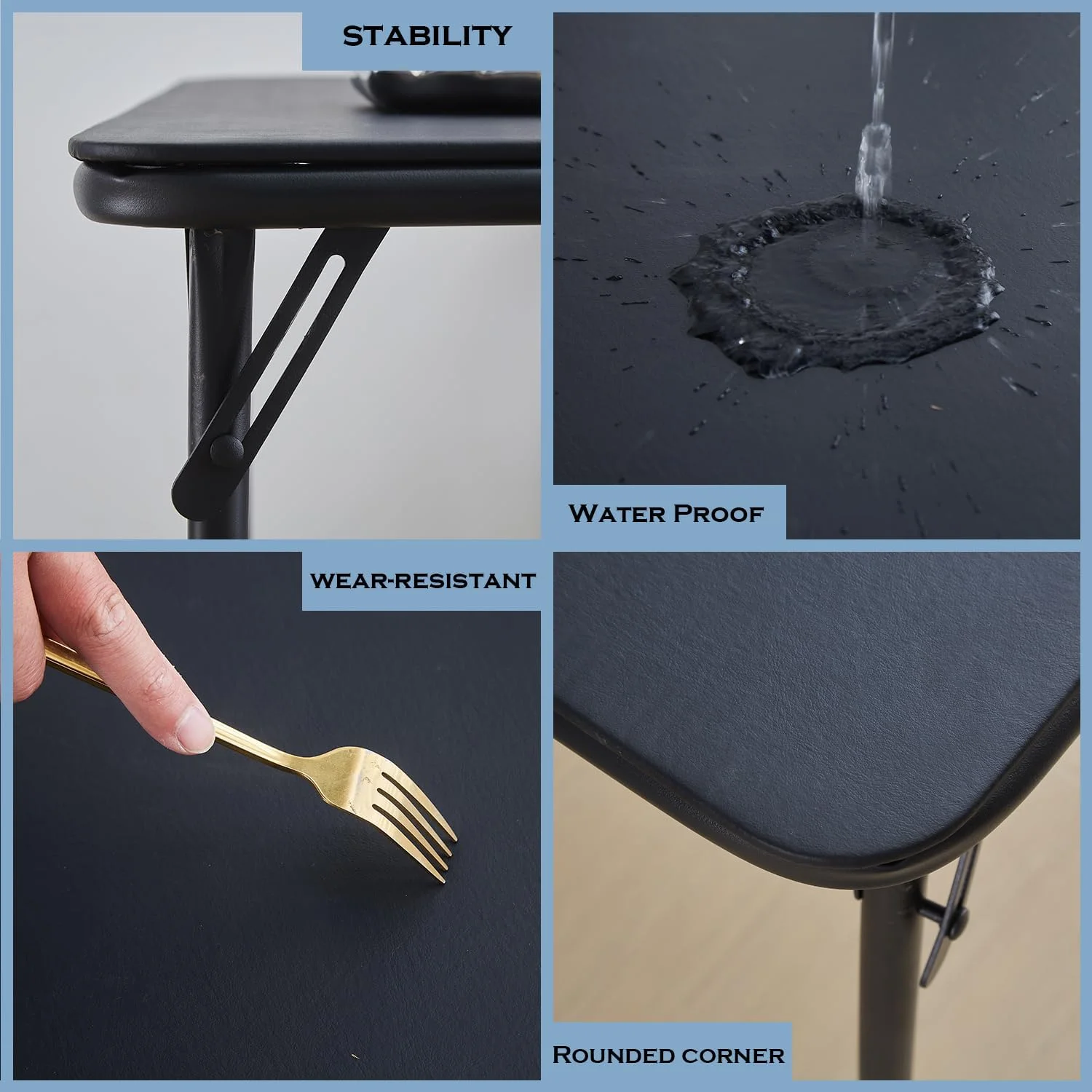 میز تاشو مربعی KAIHAOWIN، میز کارتی با روکش وینیل قابل حمل، طراحی چند منظوره و مقاوم برای استفاده در داخل و خارج از منزل، ایده آل برای مهمانی، پیک نیک، کمپینگ - مشکی میز تاشو مربعی KAIHAOWIN، میز کارتی با روکش وینیل قابل حمل، طراحی چند منظوره و مقاوم برای استفاده در داخل و خارج از منزل، ایده آل برای مهمانی، پیک نیک، کمپینگ - مشکی