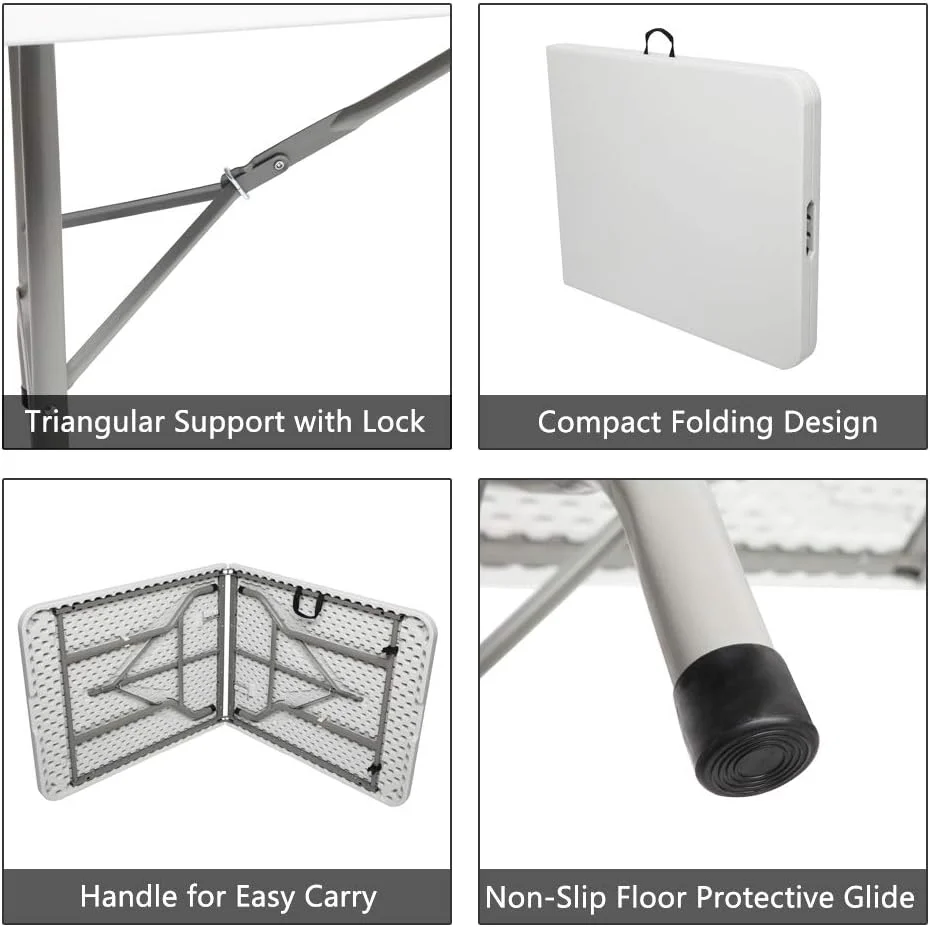میز تاشو قابل حمل 180 سانتی متری، مناسب برای فضای باز، مهمانی، میز ناهارخوری برای 8 نفر، میز پلاستیکی پیک نیک و کمپینگ با فریم فلزی سنگین و دستگیره حمل، مناسب برای باغ، حیاط، مهمانی خانگی و عروسی میز تاشو قابل حمل 180 سانتی متری، مناسب برای فضای باز، مهمانی، میز ناهارخوری برای 8 نفر، میز پلاستیکی پیک نیک و کمپینگ با فریم فلزی سنگین و دستگیره حمل، مناسب برای باغ، حیاط، مهمانی خانگی و عروسی