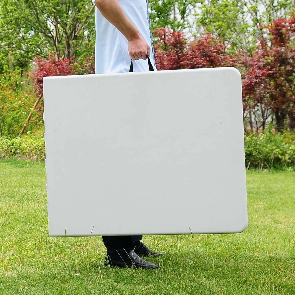 میز تاشو 6 فوتی پلاستیکی قابل حمل برای پیک نیک، مهمانی، غذاخوری، کمپینگ در فضای داخلی و خارجی میز تاشو 6 فوتی پلاستیکی قابل حمل برای پیک نیک، مهمانی، غذاخوری، کمپینگ در فضای داخلی و خارجی