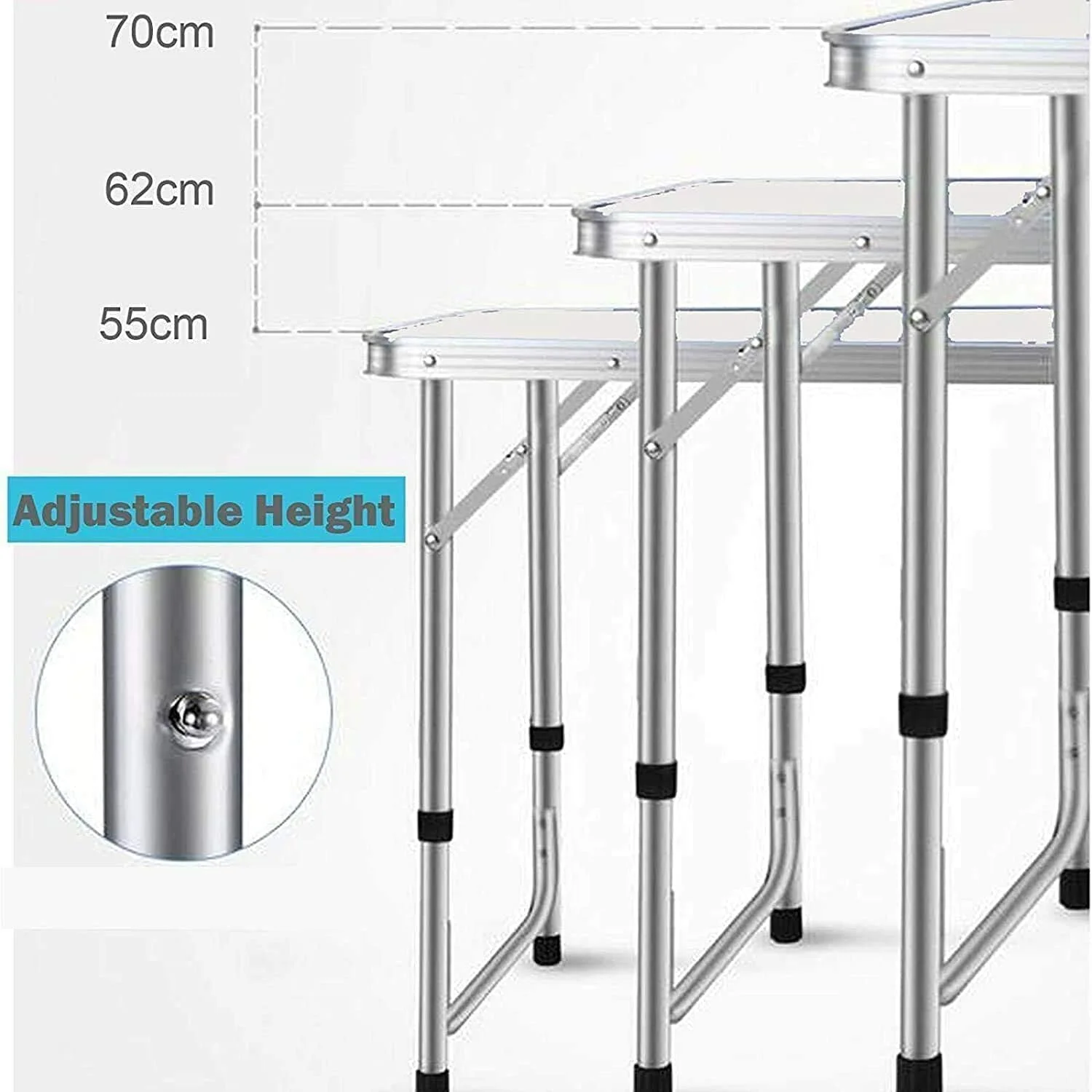SKY-TOUCH Folding Trestle Outdoor Camping Table,Aluminum Alloy Outdoor Folding Picnic Table,Lightweight Trestle Outdoor Camping Table For BBQ Party, Folds in Half with Carry Handle,White(120×60×70cm) SKY-TOUCH Folding Trestle Outdoor Camping Table,Aluminum Alloy Outdoor Folding Picnic Table,Lightweight Trestle Outdoor Camping Table For BBQ Party, Folds in Half with Carry Handle,White(120×60×70cm)