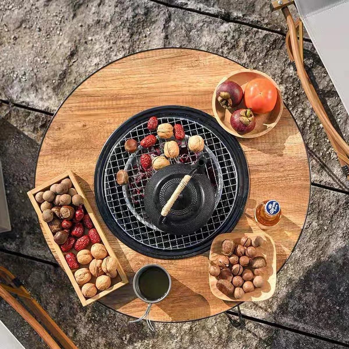 میز باربیکیو کمپینگ، میز ناهارخوری قابل حمل در فضای باز با کیف حمل، ست پیک نیک تاشو برای ساحل، باغ یا کمپینگ میز باربیکیو کمپینگ، میز ناهارخوری قابل حمل در فضای باز با کیف حمل، ست پیک نیک تاشو برای ساحل، باغ یا کمپینگ