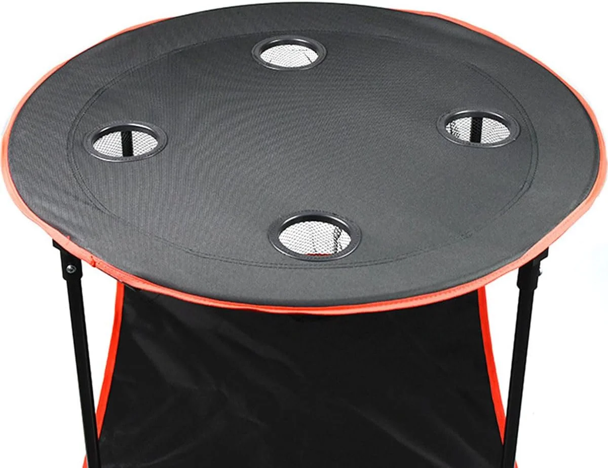 میز کمپینگ گرد قابل حمل ECVV® (72.8×50.8×61.9 سانتی متر) به همراه کیف حمل و 4 جای لیوانی - میز پیک نیک تاشو سبک وزن برای کمپینگ، پیاده روی و گردش میز کمپینگ گرد قابل حمل ECVV® (72.8×50.8×61.9 سانتی متر) به همراه کیف حمل و 4 جای لیوانی - میز پیک نیک تاشو سبک وزن برای کمپینگ، پیاده روی و گردش