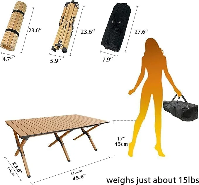 میز پیک نیک تاشو قابل حمل با کیف حمل، میزهای کمپینگ تاشو، قاب فولادی کربنی و میز چوبی، مناسب برای 4-6 نفر، برای باربیکیو، پیک نیک، کمپ، مسافرت، ساحل، پاسیو، باغ، 23 * 45 اینچ (صندل/فولاد) میز پیک نیک تاشو قابل حمل با کیف حمل، میزهای کمپینگ تاشو، قاب فولادی کربنی و میز چوبی، مناسب برای 4-6 نفر، برای باربیکیو، پیک نیک، کمپ، مسافرت، ساحل، پاسیو، باغ، 23 * 45 اینچ (صندل/فولاد)