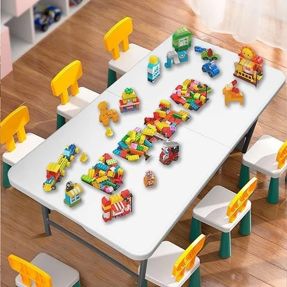 ECVV Heavy Duty Folding Table Centerfold, Ideal For Crafts, Outdoor Events, Picnic Table, BBQ Party, Camping Table, Convenient to Carry with Handle, Lightweight, Portable Table (White) (122*60*74cm) ECVV Heavy Duty Folding Table Centerfold, Ideal For Crafts, Outdoor Events, Picnic Table, BBQ Party, Camping Table, Convenient to Carry with Handle, Lightweight, Portable Table (White) (122*60*74cm)