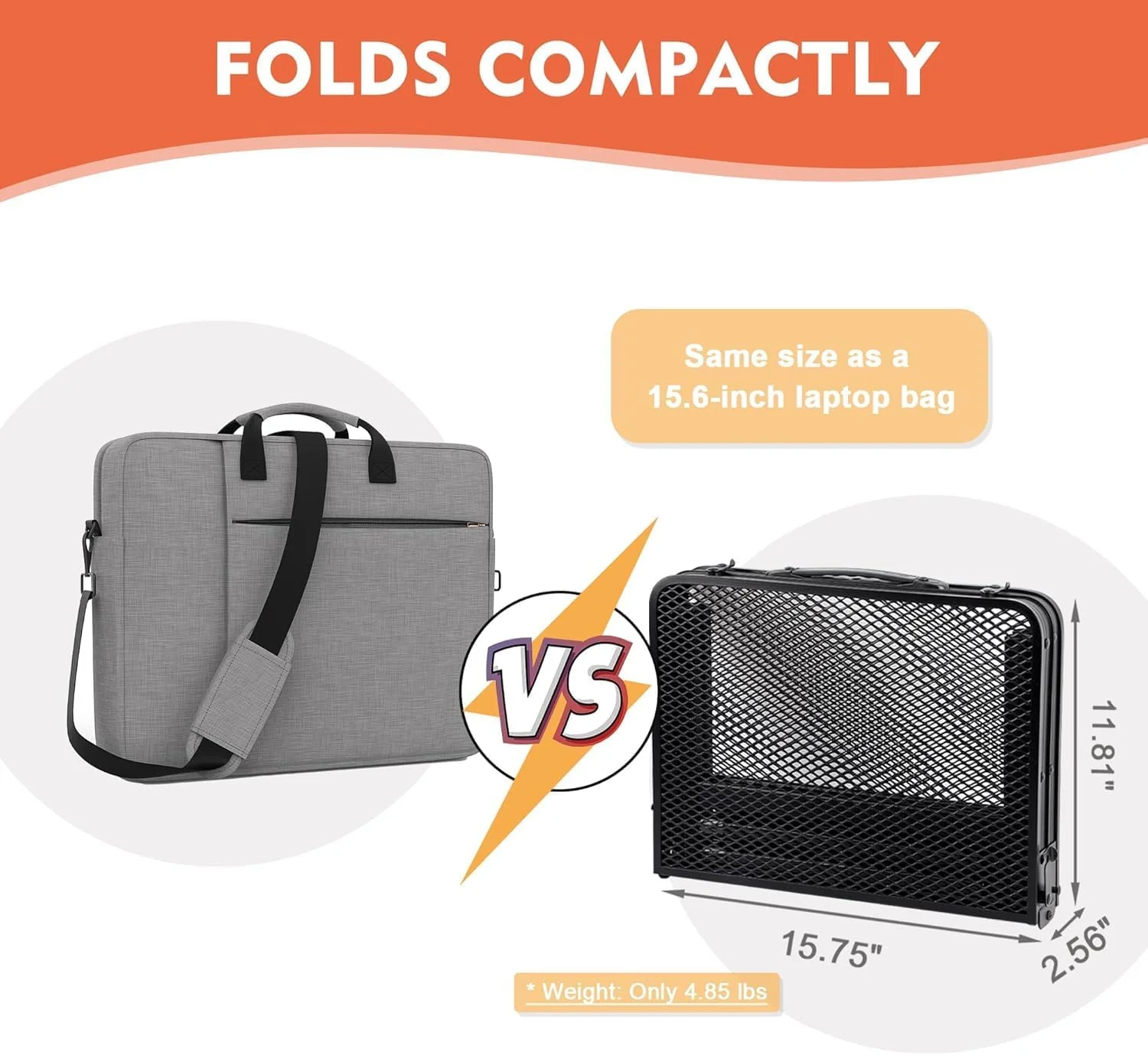 میز تاشو کمپینگ قابل حمل با رویه مشبک، میز پیک نیک تاشو، میز اجاق گاز مناسب فضای باز برای کمپینگ، پخت و پز، باربیکیو، RV، پیک نیک - مشکی 60 سانتی متری