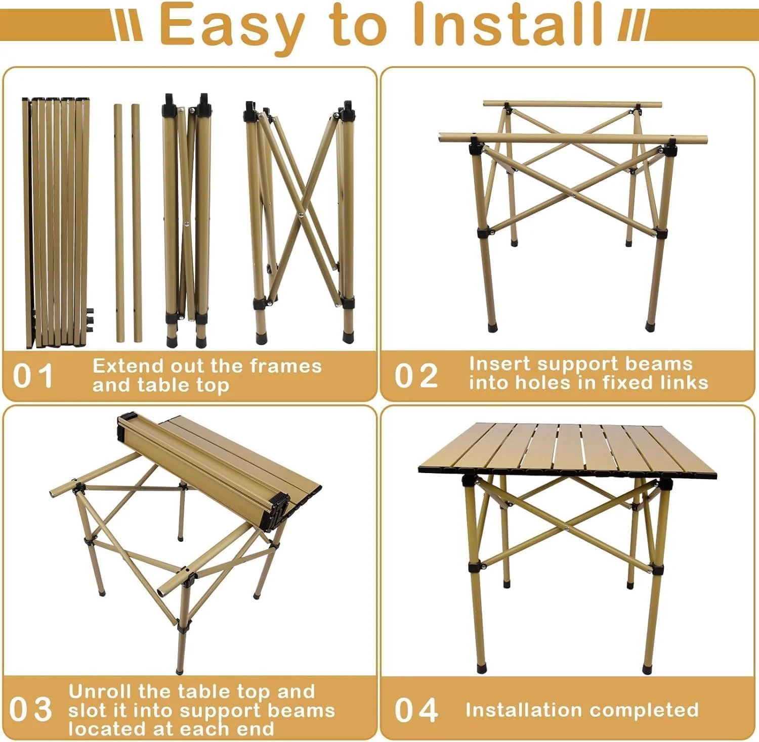 میز تاشو کمپینگ ORCHID M®، میز کمپینگ آلومینیومی رولی، میز قابل حمل و بادوام با کیف حمل برای پیک نیک در فضای باز، ساحل، آشپزخانه - 21(L) x20(W) x20(H) میز تاشو کمپینگ ORCHID M®، میز کمپینگ آلومینیومی رولی، میز قابل حمل و بادوام با کیف حمل برای پیک نیک در فضای باز، ساحل، آشپزخانه - 21(L) x20(W) x20(H)