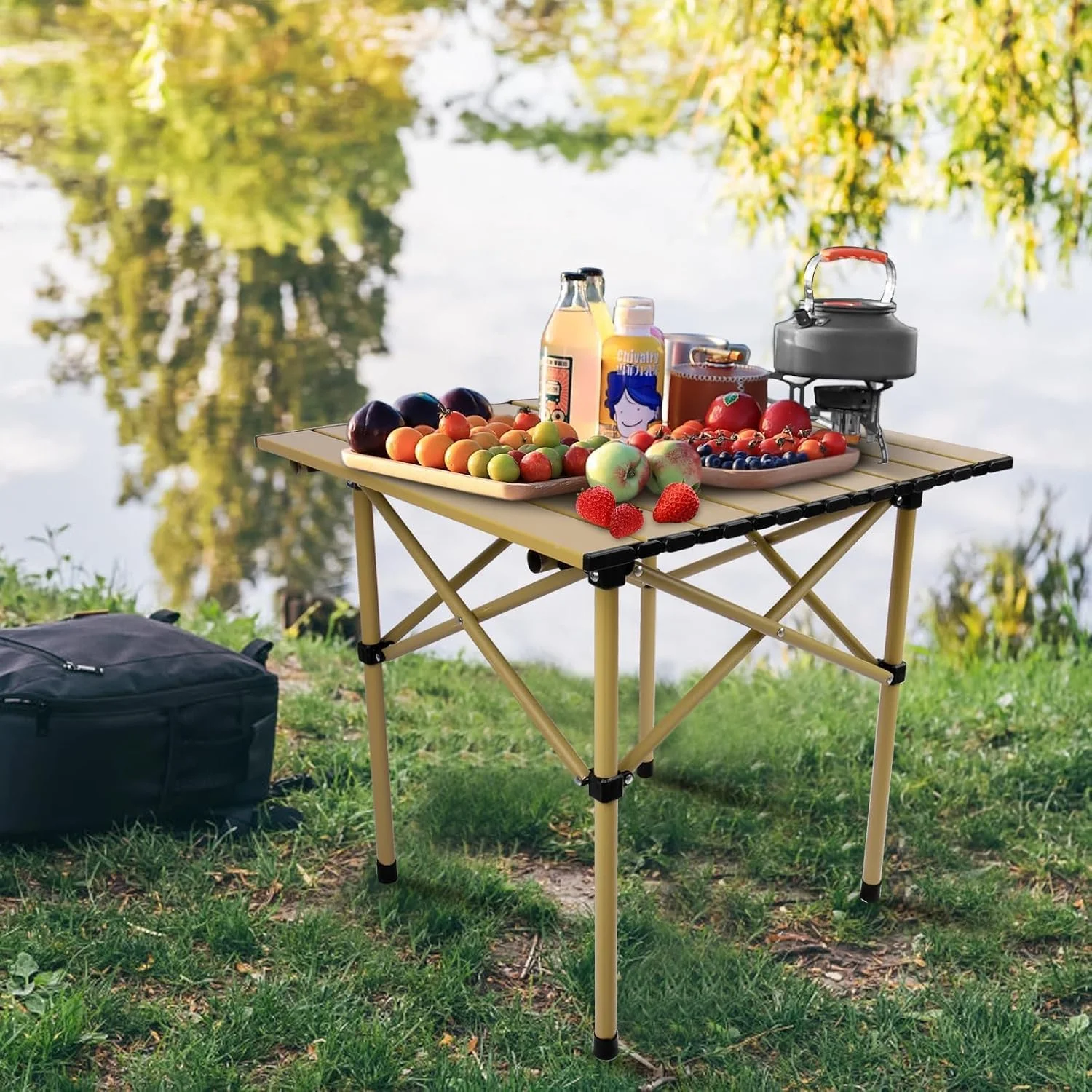 میز تاشو کمپینگ ORCHID M®، میز کمپینگ آلومینیومی رولی، میز قابل حمل و بادوام با کیف حمل برای پیک نیک در فضای باز، ساحل، آشپزخانه - 21(L) x20(W) x20(H) میز تاشو کمپینگ ORCHID M®، میز کمپینگ آلومینیومی رولی، میز قابل حمل و بادوام با کیف حمل برای پیک نیک در فضای باز، ساحل، آشپزخانه - 21(L) x20(W) x20(H)