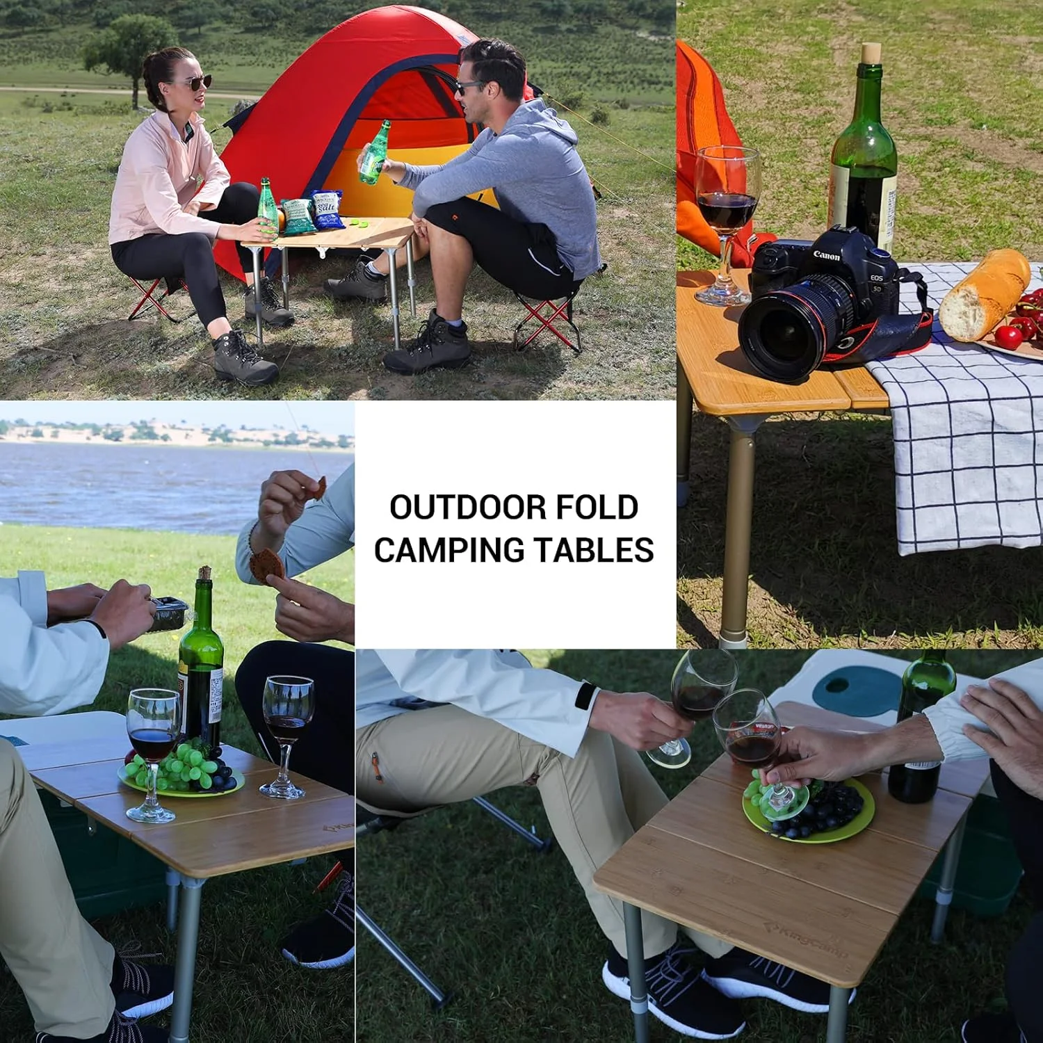 میز تاشو قابل حمل KingCamp از جنس بامبو، قابل تنظیم، ضد اشعه ماوراء بنفش، مناسب پیک نیک، کمپینگ، سه ارتفاع، 2-6 نفره، 60x40x27/40 سانتی متر، زرد، 60x40 سانتی متر، 2 نفره میز تاشو قابل حمل KingCamp از جنس بامبو، قابل تنظیم، ضد اشعه ماوراء بنفش، مناسب پیک نیک، کمپینگ، سه ارتفاع، 2-6 نفره، 60x40x27/40 سانتی متر، زرد، 60x40 سانتی متر، 2 نفره