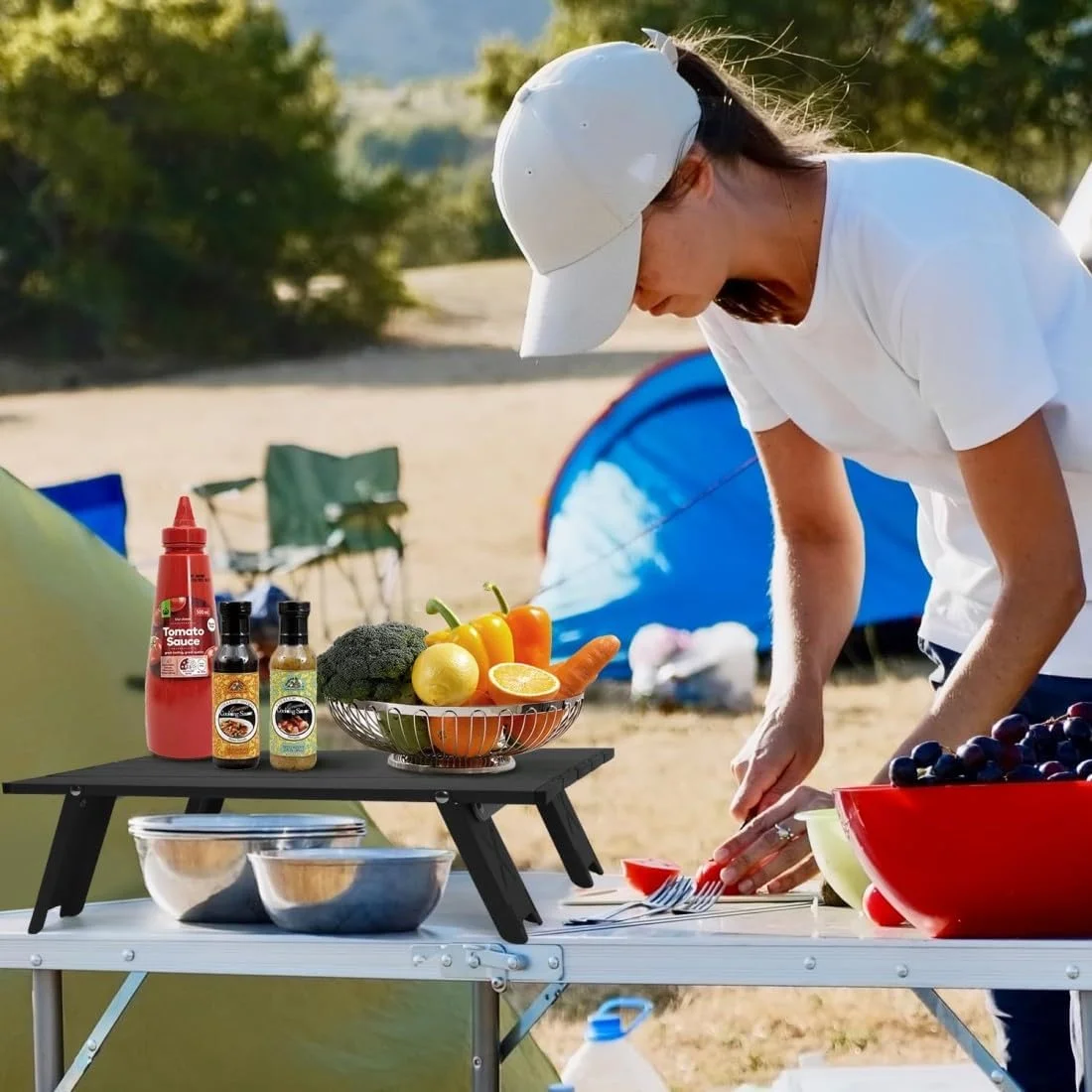 میز کمپینگ، میز پیک نیک کوچک، میز تاشو، میز ساحلی قابل حمل، بادوام، عالی برای فضای باز، پیک نیک، باربیکیو، آشپزی، جشنواره ها، سواحل و استفاده در منزل - مشکی میز کمپینگ، میز پیک نیک کوچک، میز تاشو، میز ساحلی قابل حمل، بادوام، عالی برای فضای باز، پیک نیک، باربیکیو، آشپزی، جشنواره ها، سواحل و استفاده در منزل - مشکی