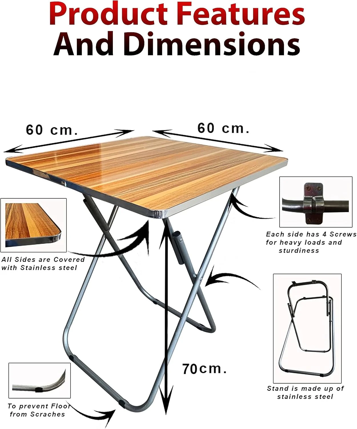 ست میز پیک نیک تاشو قابل حمل و چند منظوره توشیونیکس با صندلی و ساختار آلومینیومی بادوام - ایده آل برای ماجراجویی در فضای باز، مسافرت و دورهمی (چوب ترکیبی (مربع)) ست میز پیک نیک تاشو قابل حمل و چند منظوره توشیونیکس با صندلی و ساختار آلومینیومی بادوام - ایده آل برای ماجراجویی در فضای باز، مسافرت و دورهمی (چوب ترکیبی (مربع))