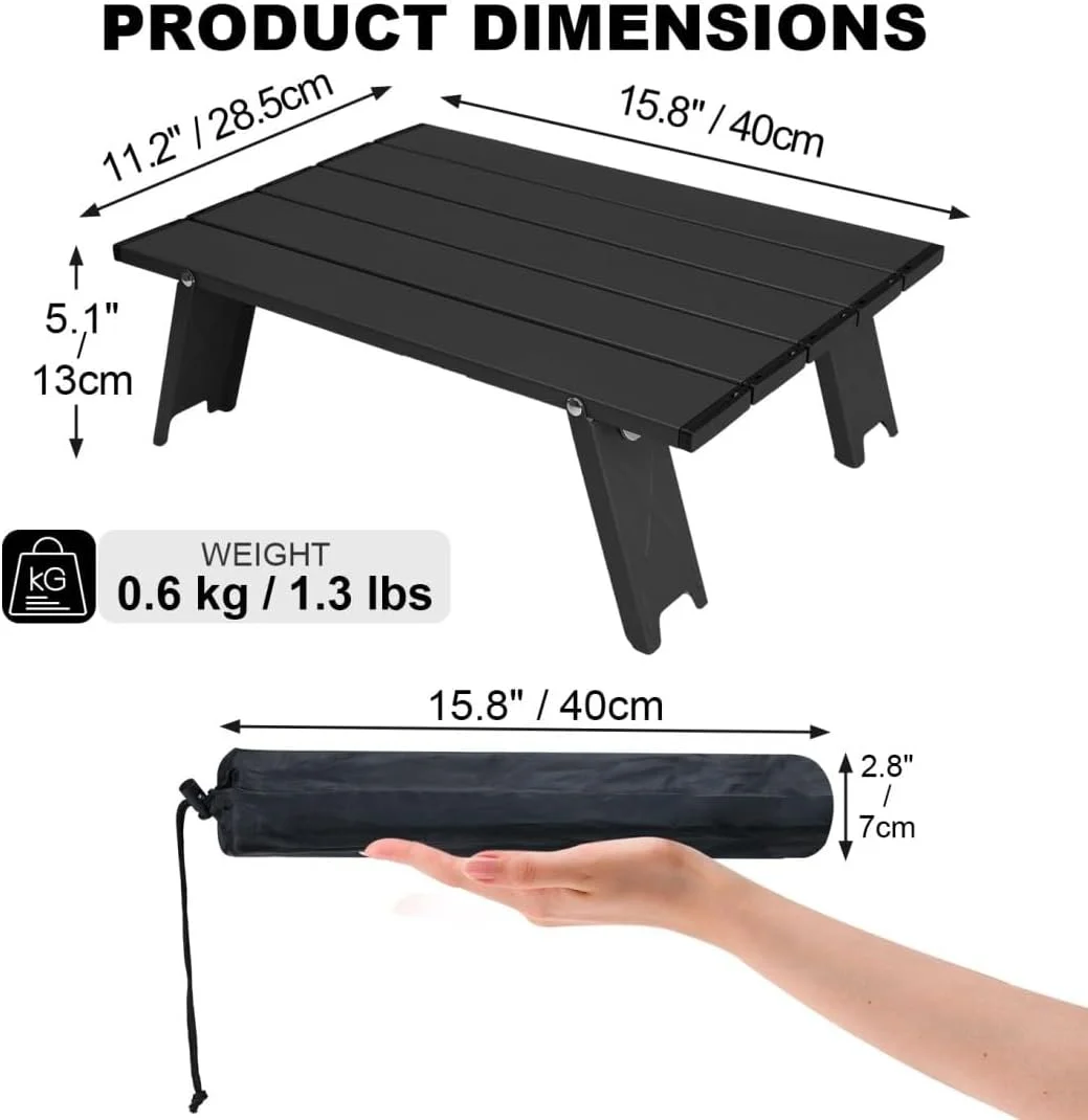 میز کمپینگ، میز پیک نیک کوچک، میز تاشو، میز ساحلی قابل حمل، بادوام، عالی برای فضای باز، پیک نیک، باربیکیو، آشپزی، جشنواره ها، سواحل و استفاده در منزل - مشکی میز کمپینگ، میز پیک نیک کوچک، میز تاشو، میز ساحلی قابل حمل، بادوام، عالی برای فضای باز، پیک نیک، باربیکیو، آشپزی، جشنواره ها، سواحل و استفاده در منزل - مشکی