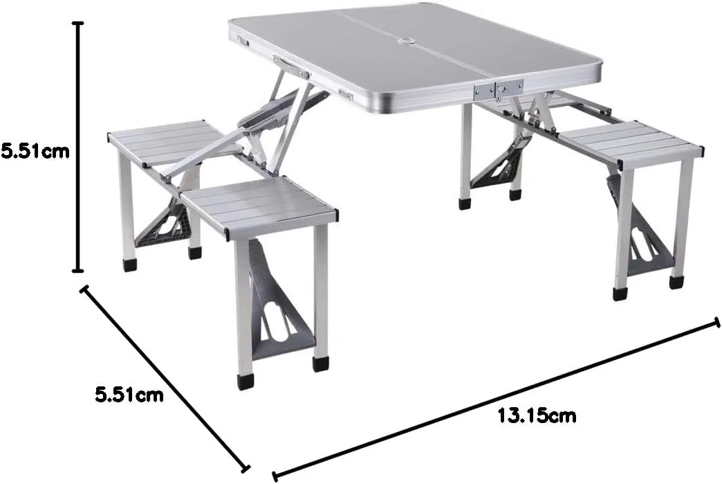 میز تاشو چهار نفره کلاس مناسب برای فضای باز، ایده آل برای باربیکیو در فضای باز، میزهای پیک نیک، کمپینگ، صندلی و میز، نقره ای، دارای دستگیره حمل آسان، نقره ای، CLDNAL01 میز تاشو چهار نفره کلاس مناسب برای فضای باز، ایده آل برای باربیکیو در فضای باز، میزهای پیک نیک، کمپینگ، صندلی و میز، نقره ای، دارای دستگیره حمل آسان، نقره ای، CLDNAL01