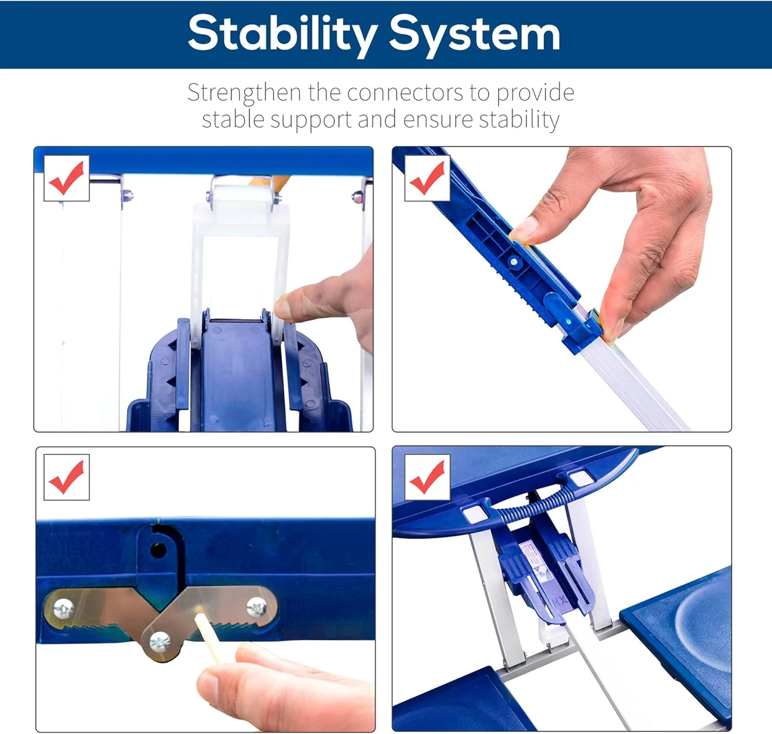 میز پیک نیک تاشو و قابل حمل Outsunny با صندلی و جای چتر، میز پیک نیک مسافرتی تاشو 4 نفره، آبی