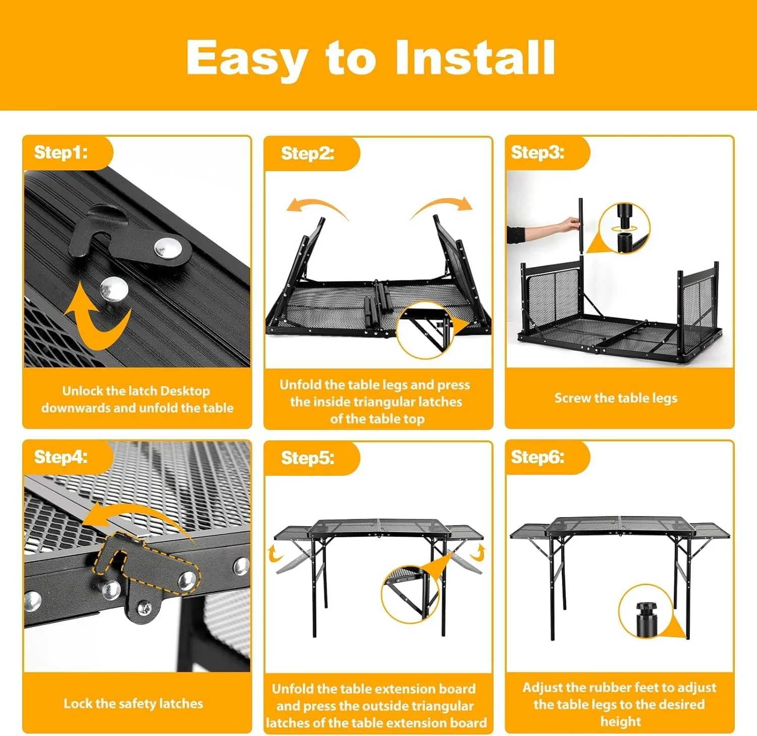 میز تاشو کمپینگ 0TO1، میز تاشو قابل حمل با 2 صفحه جانبی، میز کمپینگ 90x60 سانتیمتری با سطح مشبک، میز پیک نیک مناسب برای فضای باز، پیک نیک، آشپزی، ساحل، پیادهروی، ماهیگیری میز تاشو کمپینگ 0TO1، میز تاشو قابل حمل با 2 صفحه جانبی، میز کمپینگ 90x60 سانتیمتری با سطح مشبک، میز پیک نیک مناسب برای فضای باز، پیک نیک، آشپزی، ساحل، پیادهروی، ماهیگیری