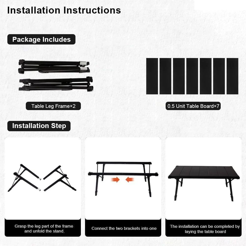 میز تاشو قابل حمل پیک نیک و کمپینگ ایمگوکاها، میز فضای باز IGT با ارتفاع قابل تنظیم به همراه کیف حمل برای پخت و پز، مسافرت، پیک نیک، مهمانی، ساحل، حیاط خلوت، باربیکیو، پاسیو میز تاشو قابل حمل پیک نیک و کمپینگ ایمگوکاها، میز فضای باز IGT با ارتفاع قابل تنظیم به همراه کیف حمل برای پخت و پز، مسافرت، پیک نیک، مهمانی، ساحل، حیاط خلوت، باربیکیو، پاسیو