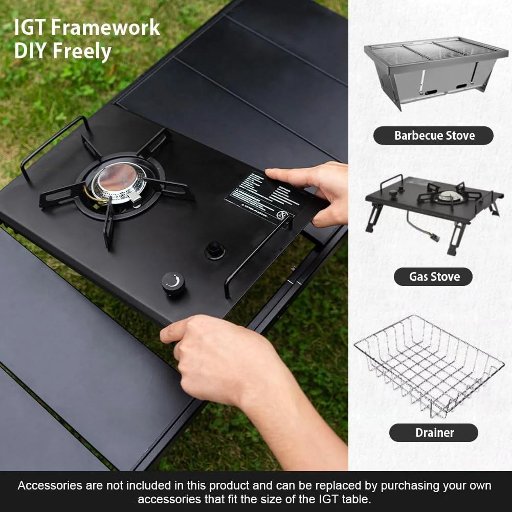 میز تاشو قابل حمل پیک نیک و کمپینگ ایمگوکاها، میز فضای باز IGT با ارتفاع قابل تنظیم به همراه کیف حمل برای پخت و پز، مسافرت، پیک نیک، مهمانی، ساحل، حیاط خلوت، باربیکیو، پاسیو میز تاشو قابل حمل پیک نیک و کمپینگ ایمگوکاها، میز فضای باز IGT با ارتفاع قابل تنظیم به همراه کیف حمل برای پخت و پز، مسافرت، پیک نیک، مهمانی، ساحل، حیاط خلوت، باربیکیو، پاسیو