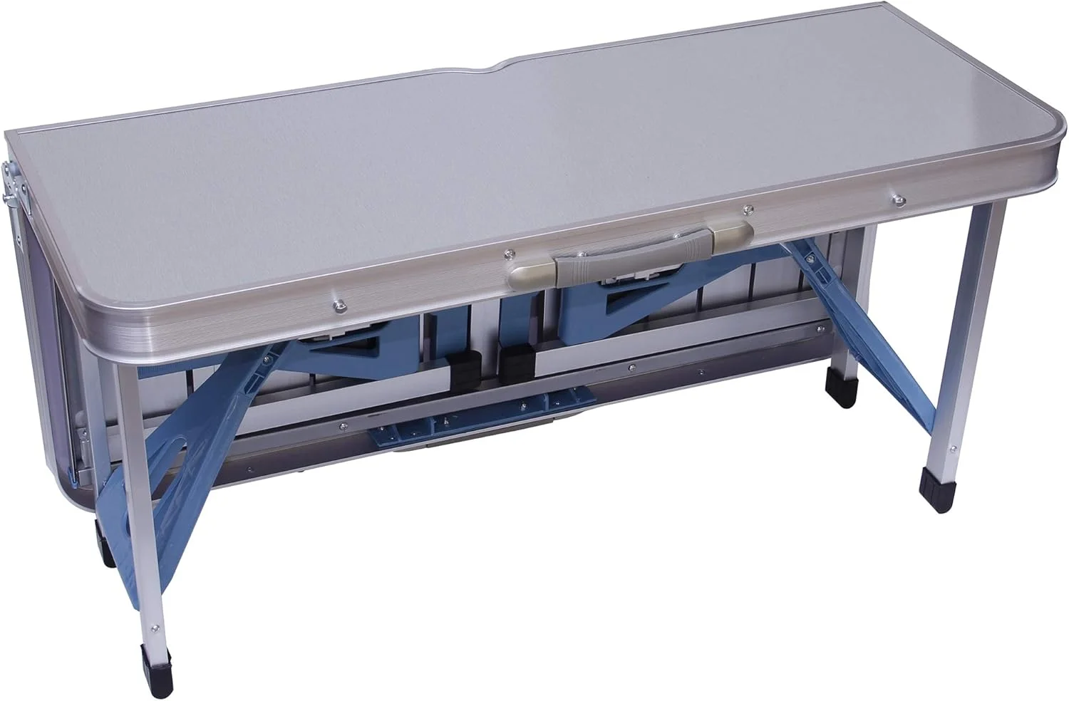 میز پیک نیک تاشو آلومینیومی با 4 صندلی، ست قابل حمل مناسب فضای باز و باغ - FS-3695، نقره ای میز پیک نیک تاشو آلومینیومی با 4 صندلی، ست قابل حمل مناسب فضای باز و باغ - FS-3695، نقره ای