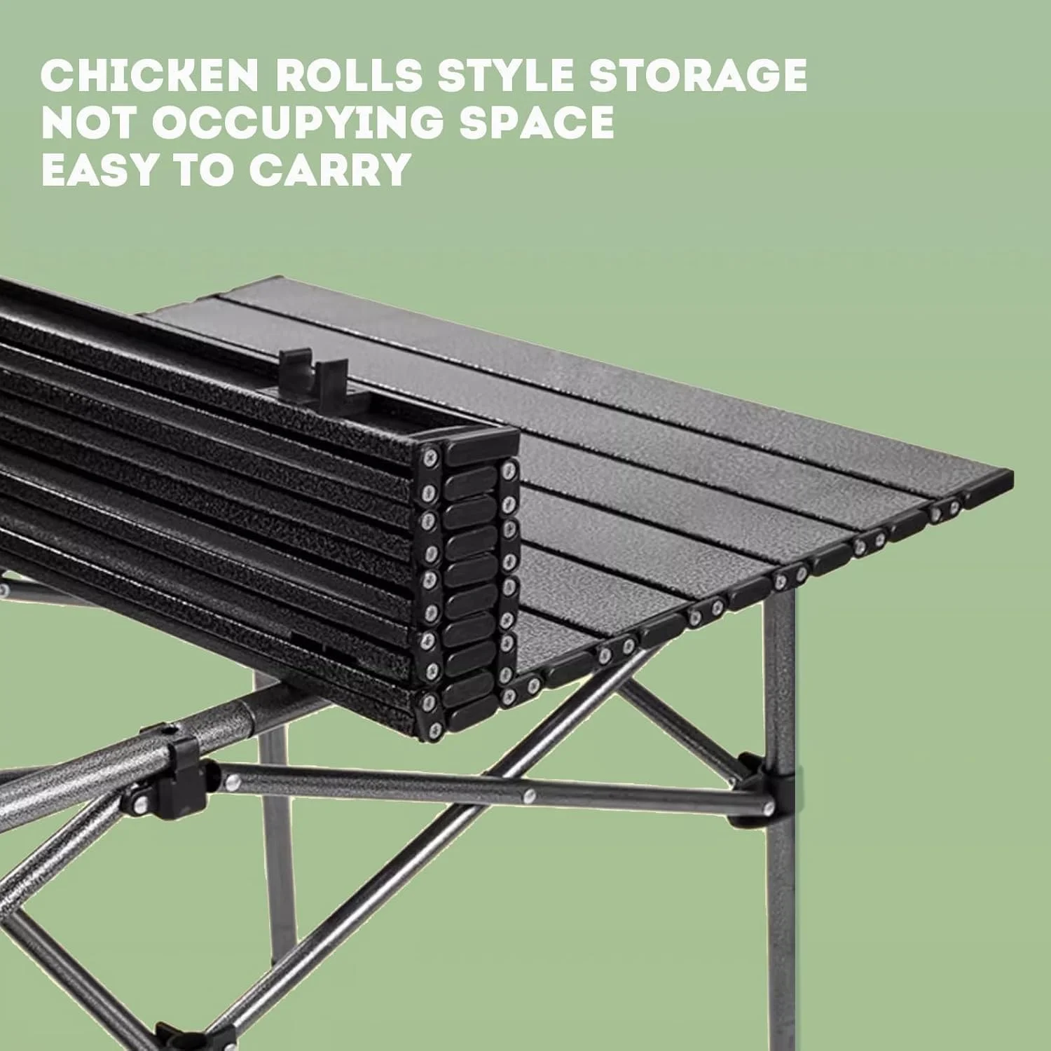 میز تاشو آلومینیومی قابل حمل و قابل تنظیم برای پیک نیک و کمپینگ خانوادگی به همراه 4 صندلی و فضای ذخیره سازی بزرگ برای سفر، باغ، باربیکیو، مهمانی ساحلی با کیف حمل (میز و صندلی مشکی) 55D x 120W