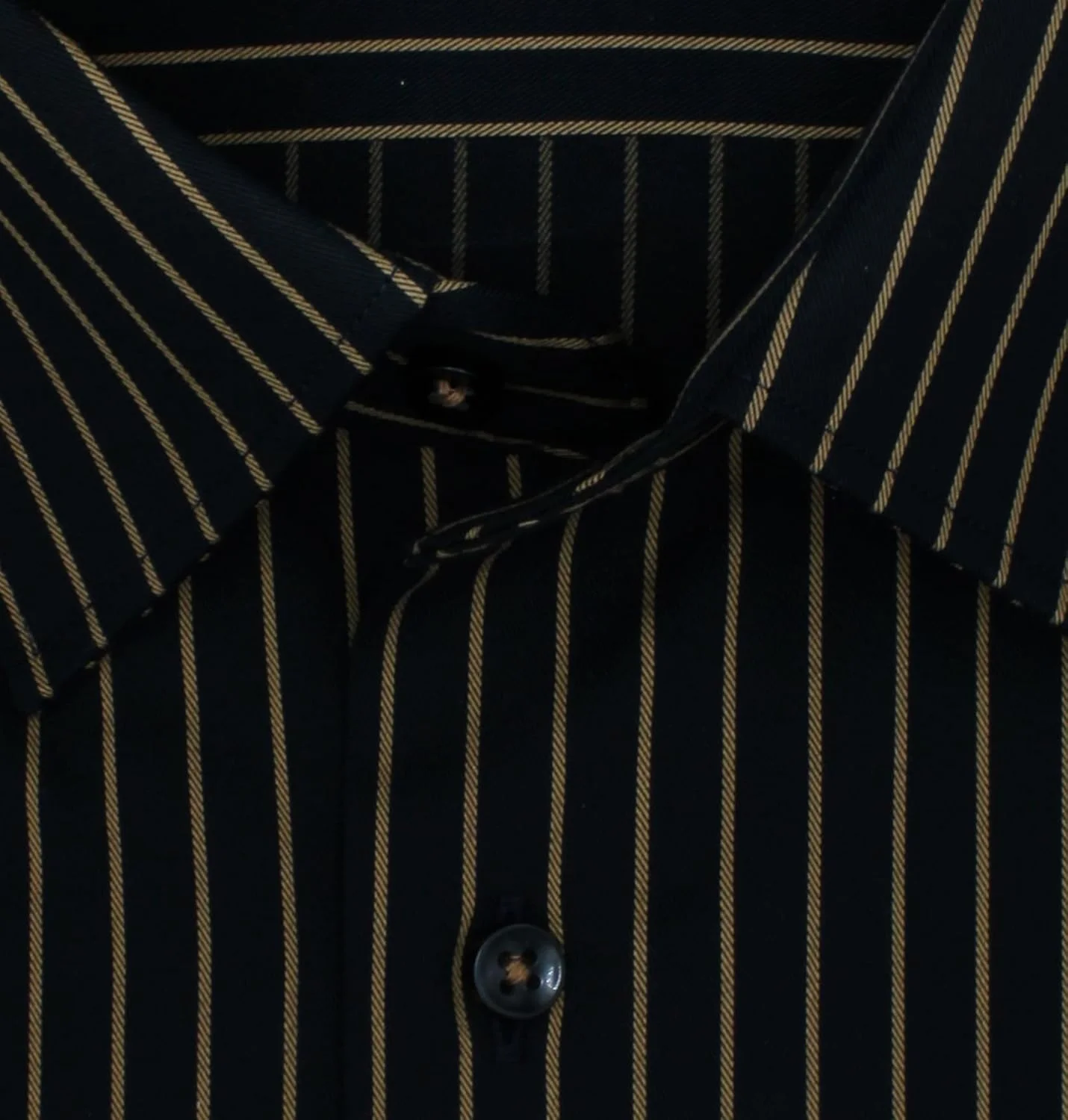 پیراهن آستین بلند مردانه ETERNA، مدل مدرن، راه راه، بدون نیاز به اتو، ضد چروک، 100% پنبه، مشکی-طلایی (23)، 44