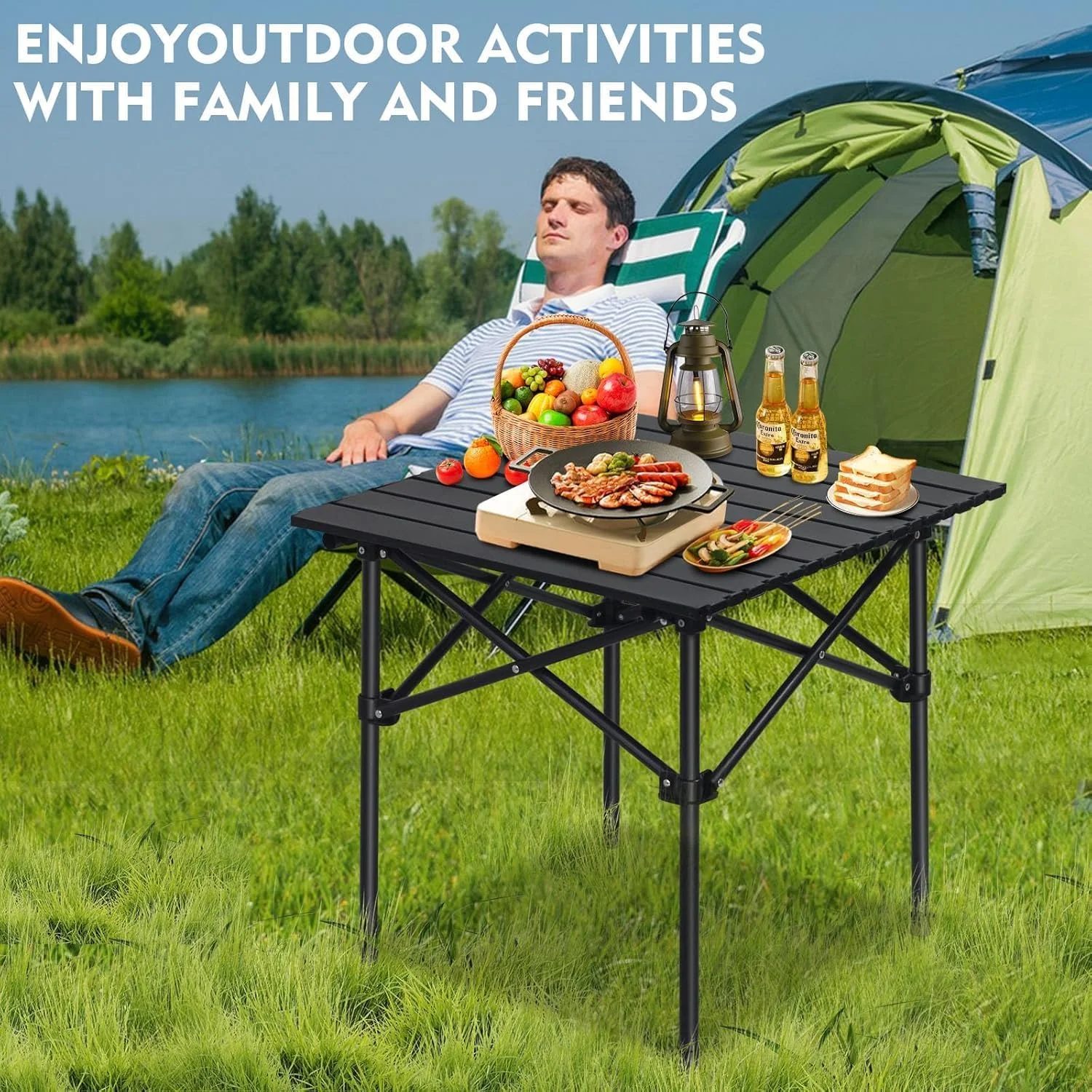 میز تاشو کمپینگ SKY-TOUCH، تاشو سبک وزن با رویه آلومینیومی و کیف حمل، حمل آسان، مناسب برای فضای باز، پیک نیک، آشپزی، ساحل، پیاده روی، ماهیگیری (53×51×50 سانتی متر) میز تاشو کمپینگ SKY-TOUCH، تاشو سبک وزن با رویه آلومینیومی و کیف حمل، حمل آسان، مناسب برای فضای باز، پیک نیک، آشپزی، ساحل، پیاده روی، ماهیگیری (53×51×50 سانتی متر)