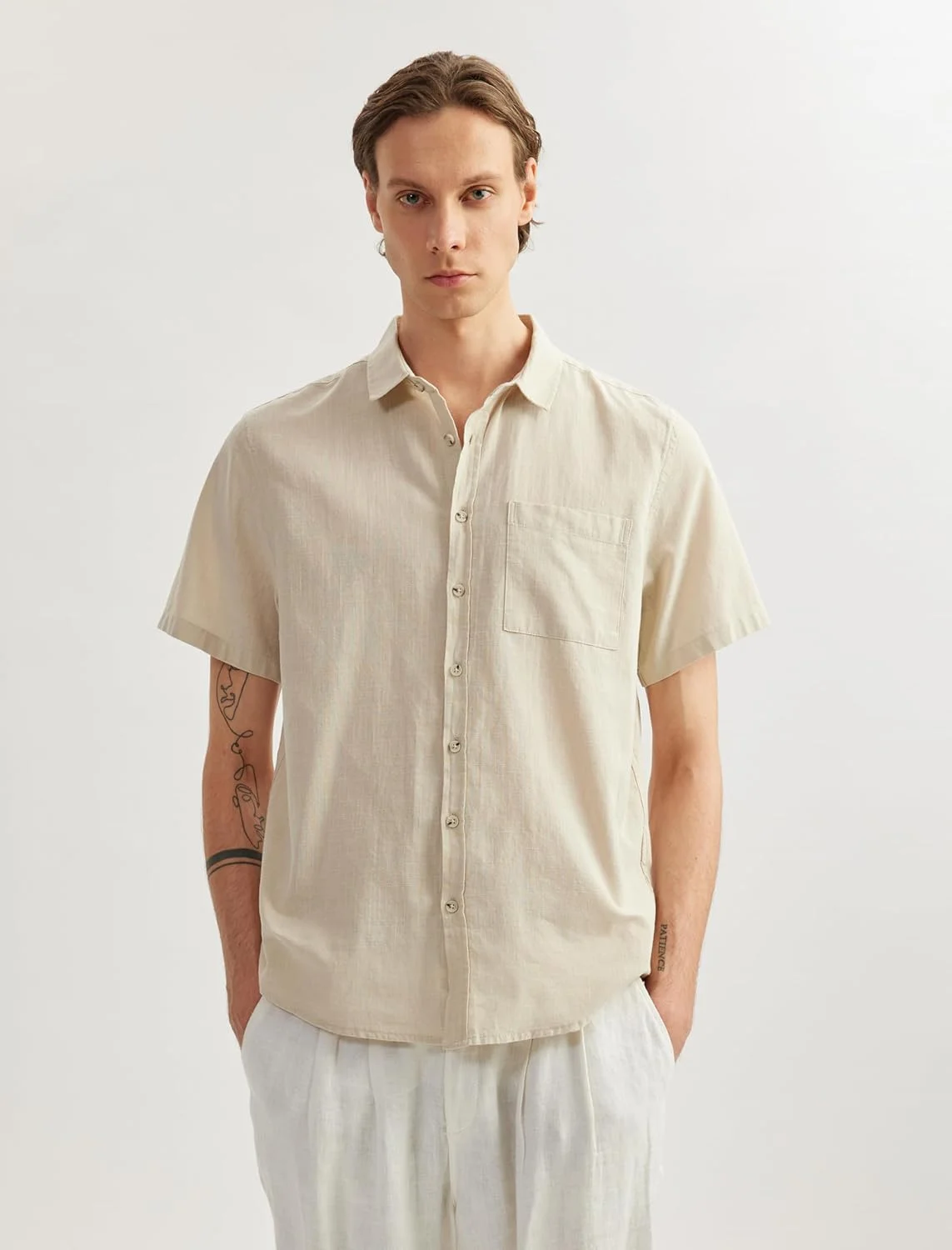 پیراهن مردانه خاکستری کوتون