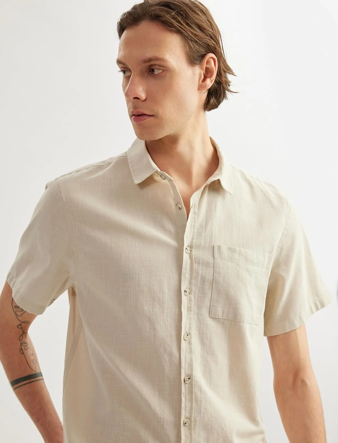 پیراهن مردانه خاکستری کوتون