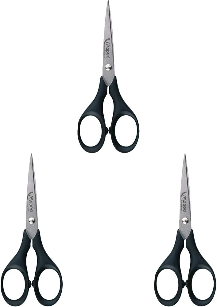 قیچی مپد Precise، ۱۳ سانتی متر M681700 – قیچی با محافظ تیغه – مشکی (بسته ۳ عددی)