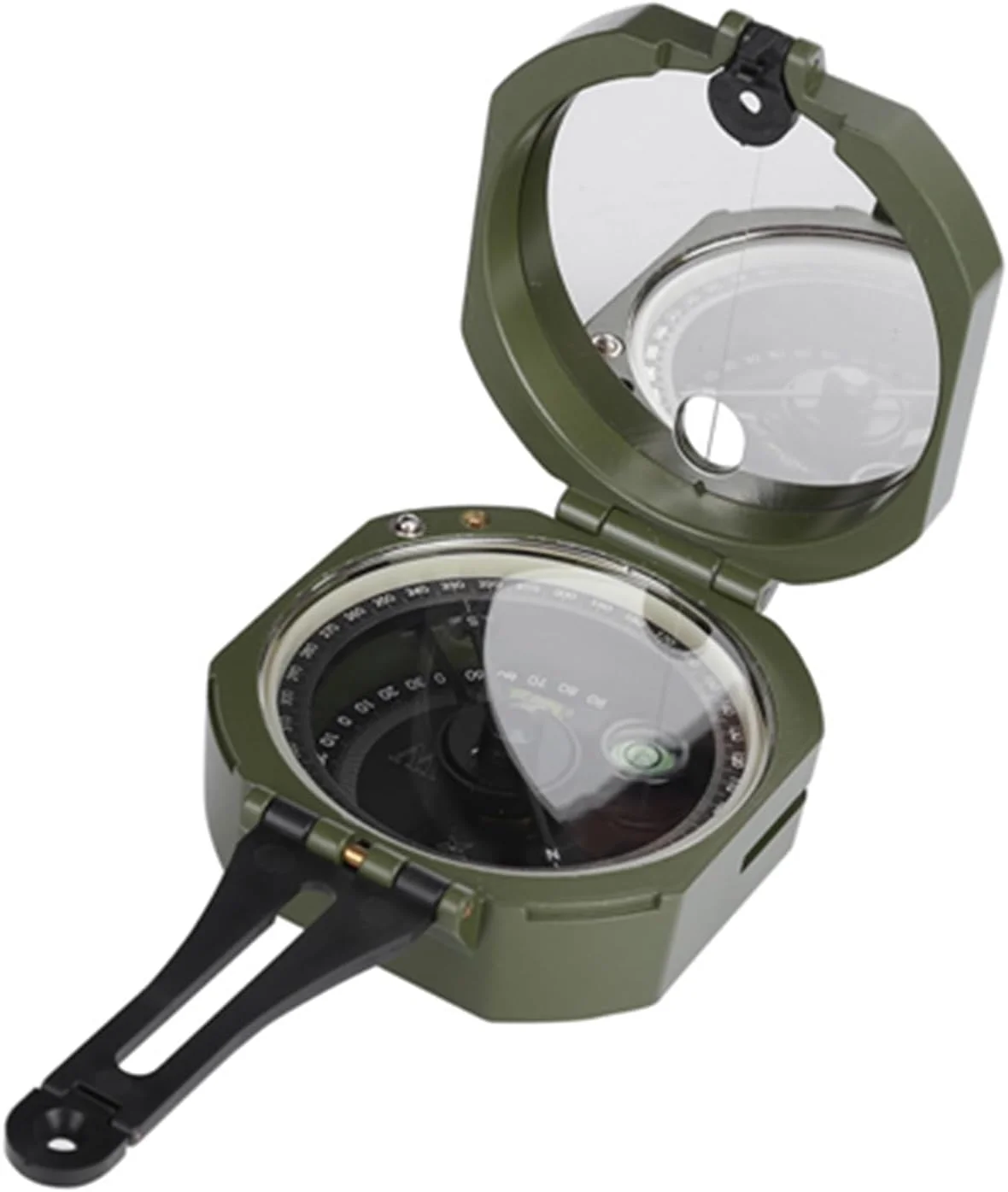 قطب نما ضد آب فلورسنت آلیاژ روی با کیف حمل، تنظیم انحراف مغناطیسی در فضای باز برای ناوبری زمین شناسی