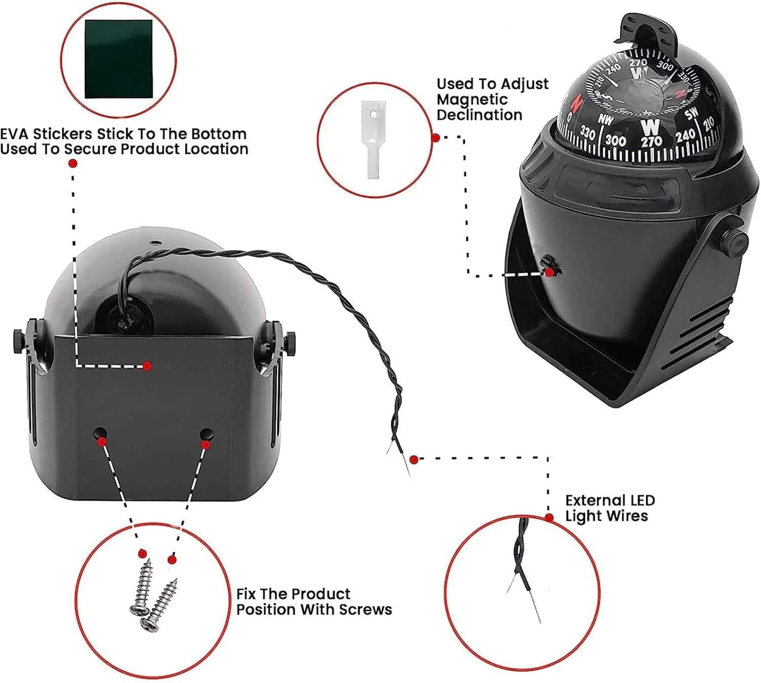 قطب نما قایق فروشگاه سفید، نصب داشبورد، قطب نمای الکترونیکی با نور LED، قطب نما مکشی داشبورد، قطب نمای دریایی الکترونیکی کشتی برای قایق دریایی، کشتی، خودرو قطب نما قایق فروشگاه سفید، نصب داشبورد، قطب نمای الکترونیکی با نور LED، قطب نما مکشی داشبورد، قطب نمای دریایی الکترونیکی کشتی برای قایق دریایی، کشتی، خودرو