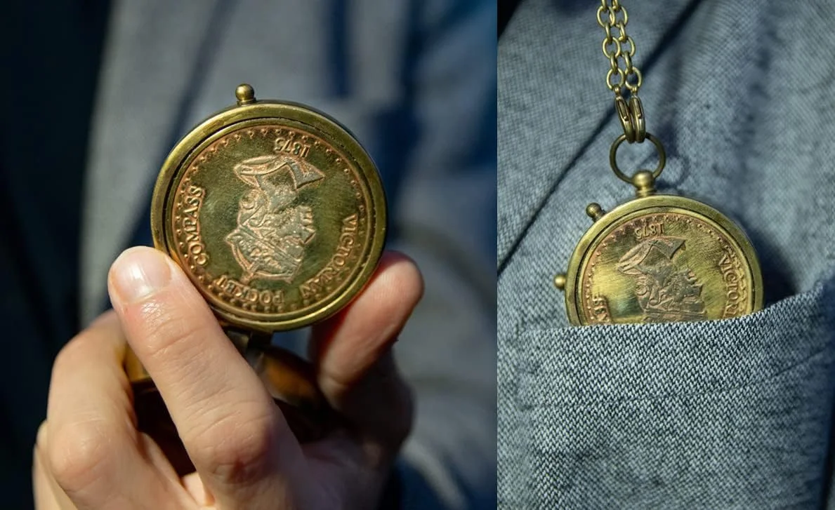 قطب نمای برنجی عتیقه دست ساز | قطب نمای دریایی نفیس | دکوراسیون منزل | قطب نمای جیبی هدیه برای هر مناسبت | Super7One