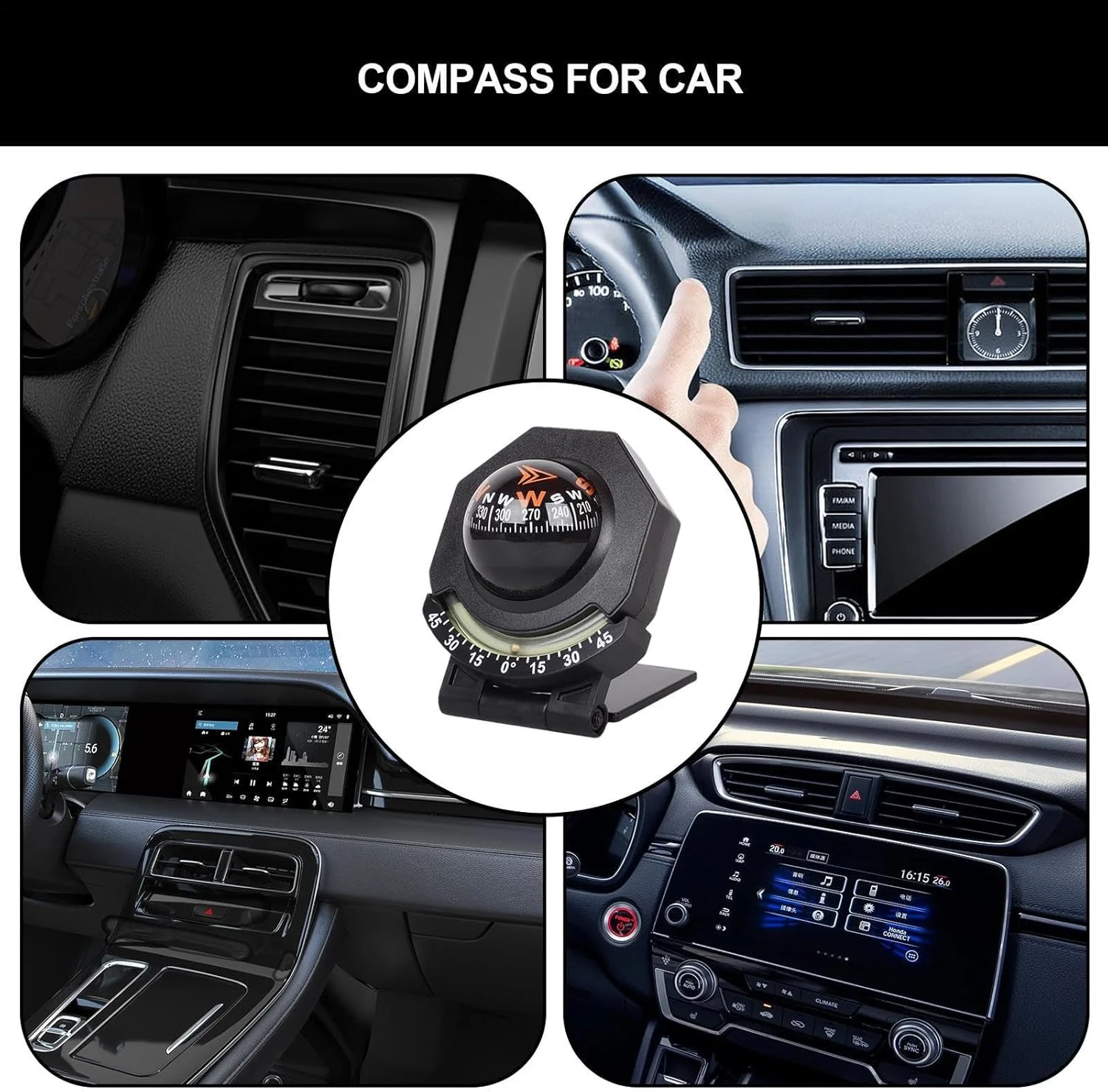 قطب نما برای قایق، قطب نمای کروی تاشو با شیب سنج برای راهنمای جهت | چند منظوره 180 درجه قابل تنظیم برای کمپینگ، کوهنوردی، وسایل نقلیه، کامیون ها قطب نما برای قایق، قطب نمای کروی تاشو با شیب سنج برای راهنمای جهت | چند منظوره 180 درجه قابل تنظیم برای کمپینگ، کوهنوردی، وسایل نقلیه، کامیون ها