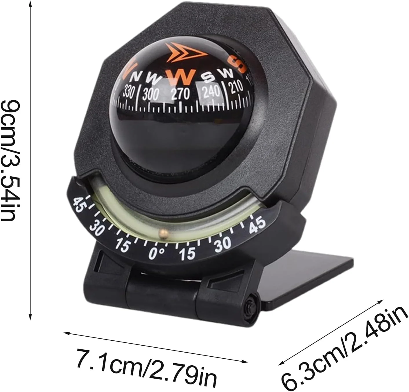 قطب نما برای قایق، قطب نمای کروی تاشو با شیب سنج برای راهنمای جهت | چند منظوره 180 درجه قابل تنظیم برای کمپینگ، کوهنوردی، وسایل نقلیه، کامیون ها قطب نما برای قایق، قطب نمای کروی تاشو با شیب سنج برای راهنمای جهت | چند منظوره 180 درجه قابل تنظیم برای کمپینگ، کوهنوردی، وسایل نقلیه، کامیون ها