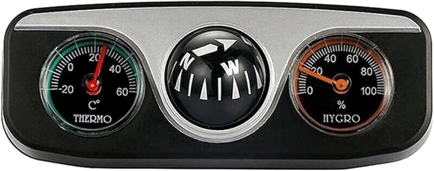 قطب نمای جهت یابی هالامودو 10.4 سانتی متر 3 در 1 دماسنج داشبورد خودرو، رطوبت سنج، توپ ناوبری قطب نما، قطب نما ناوبری برای کمپینگ و پیاده روی