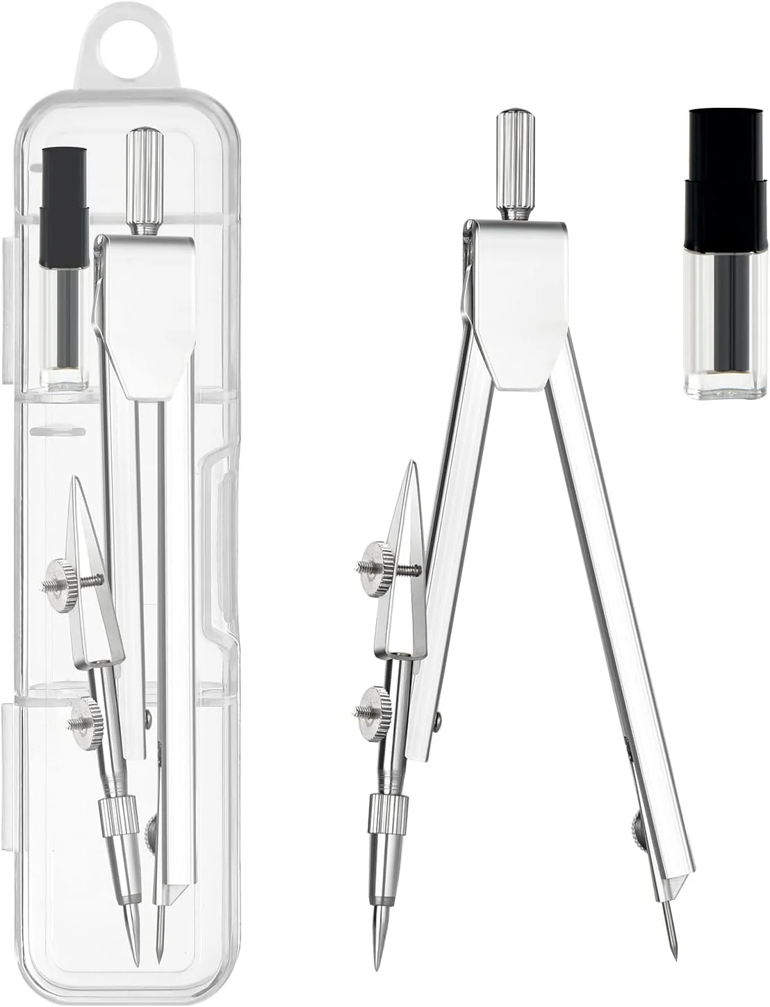 ست پرگار فلزی دانش آموزی NALACAL، بسته 2 عددی – پرگار هندسه و طراحی با نوک یدک اضافی، ابزار طراحی برای دفتر، لوازم مدرسه و نجاری