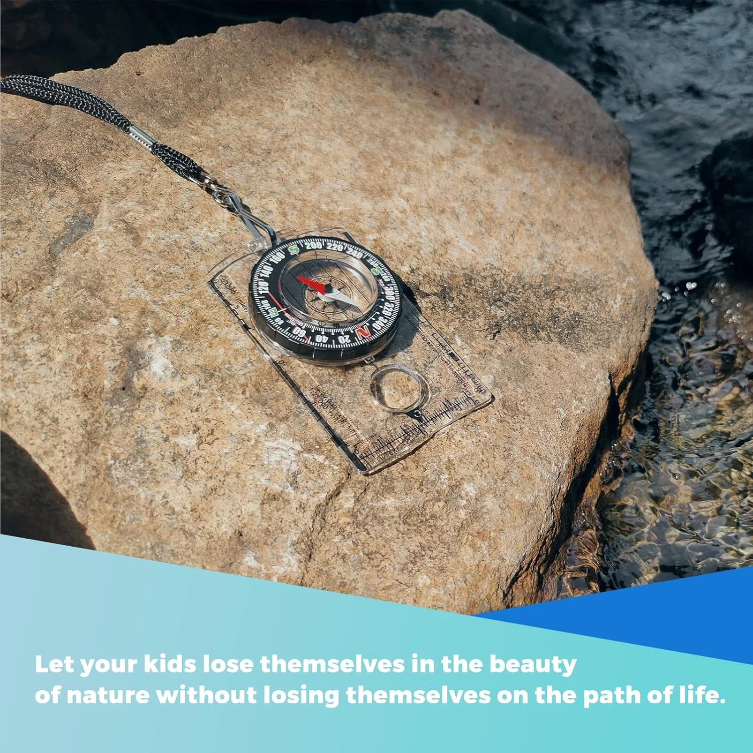 قطب نما جهت یابی، قطب نما ناوبری بقا برای پیاده روی، قطب نما چند منظوره حرفه ای پیشرفته برای کمپینگ، نقشه خوانی، کوله گردی، بهترین انتخاب (شفاف)